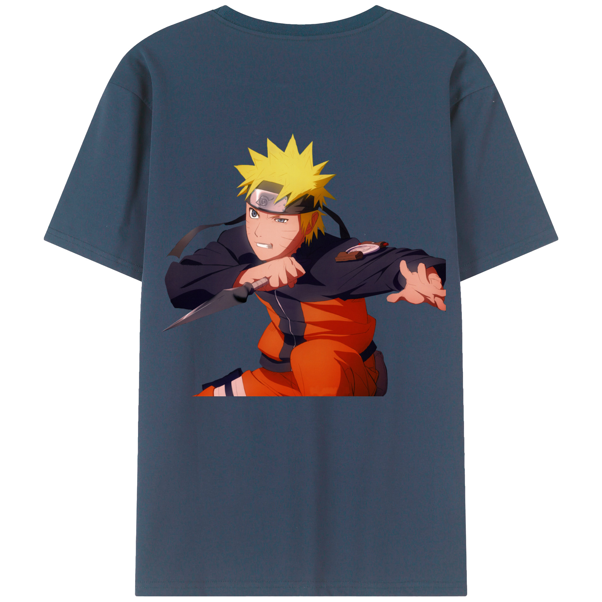 （画像用） NARUTO -ナルト- うずまき ナルト Uzumaki Naruto 綿100％半袖Tシャツ（背面プリント）