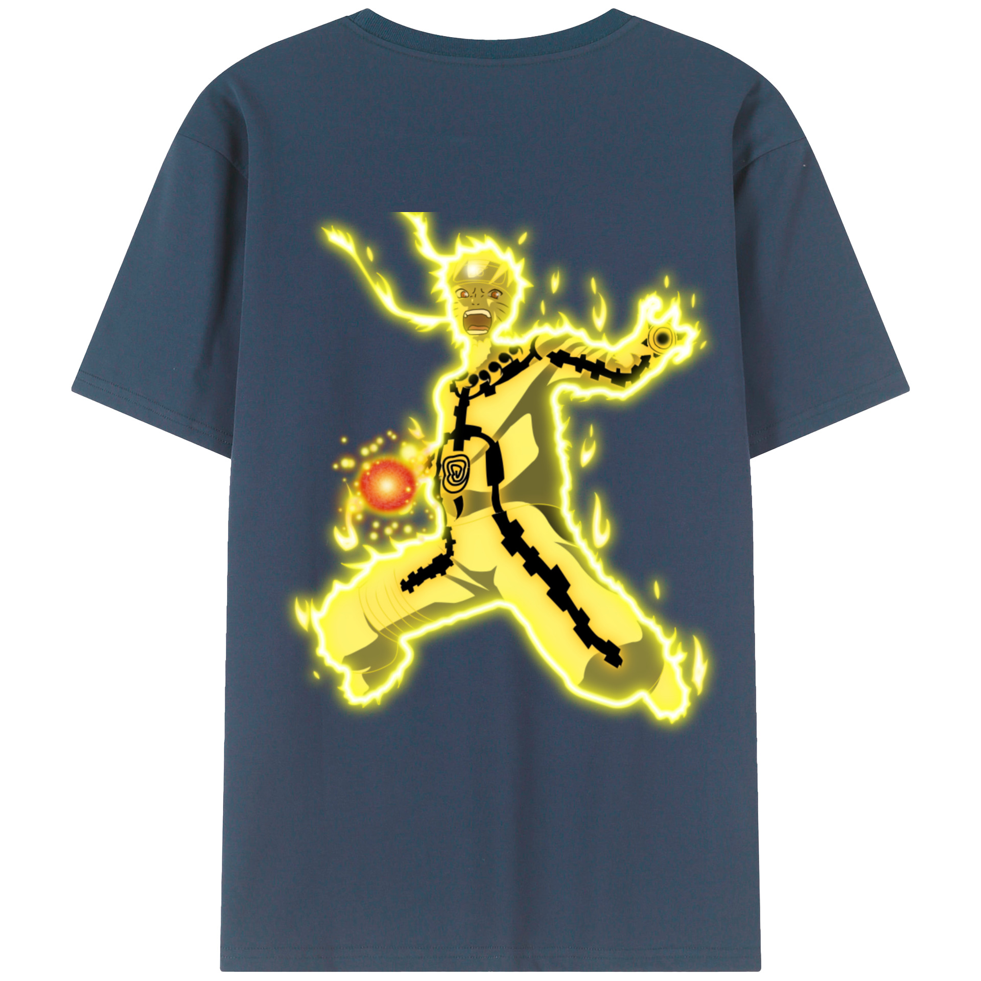 （画像用） NARUTO -ナルト- うずまき ナルト Uzumaki Naruto 綿100％半袖Tシャツ（背面プリント）