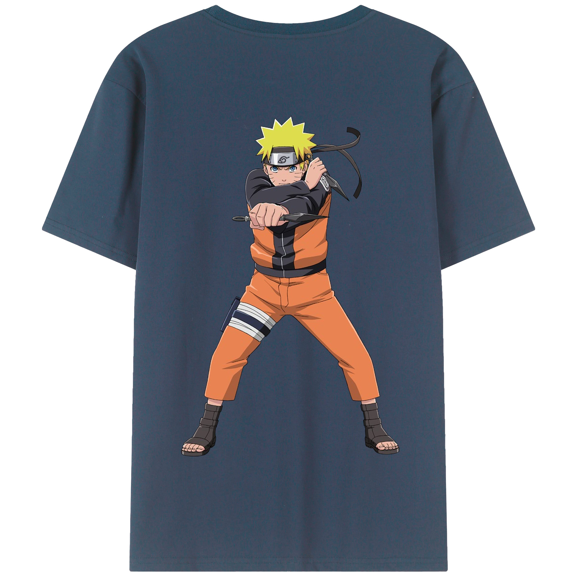 （画像用） NARUTO -ナルト- うずまき ナルト Uzumaki Naruto 綿100％半袖Tシャツ（背面プリント）