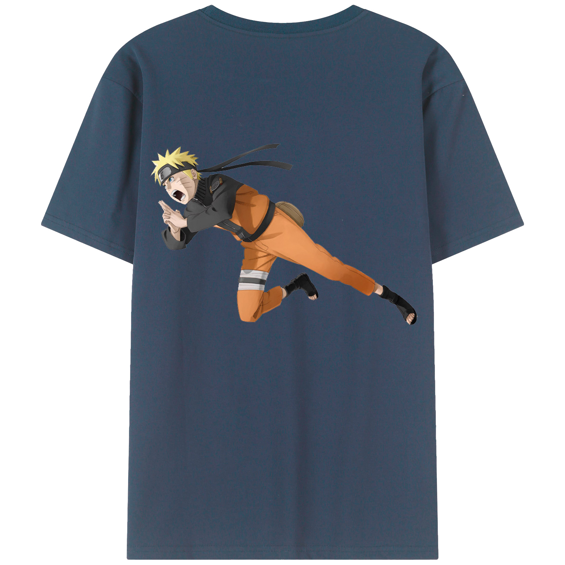 （画像用） NARUTO -ナルト- うずまき ナルト Uzumaki Naruto 綿100％半袖Tシャツ（背面プリント）