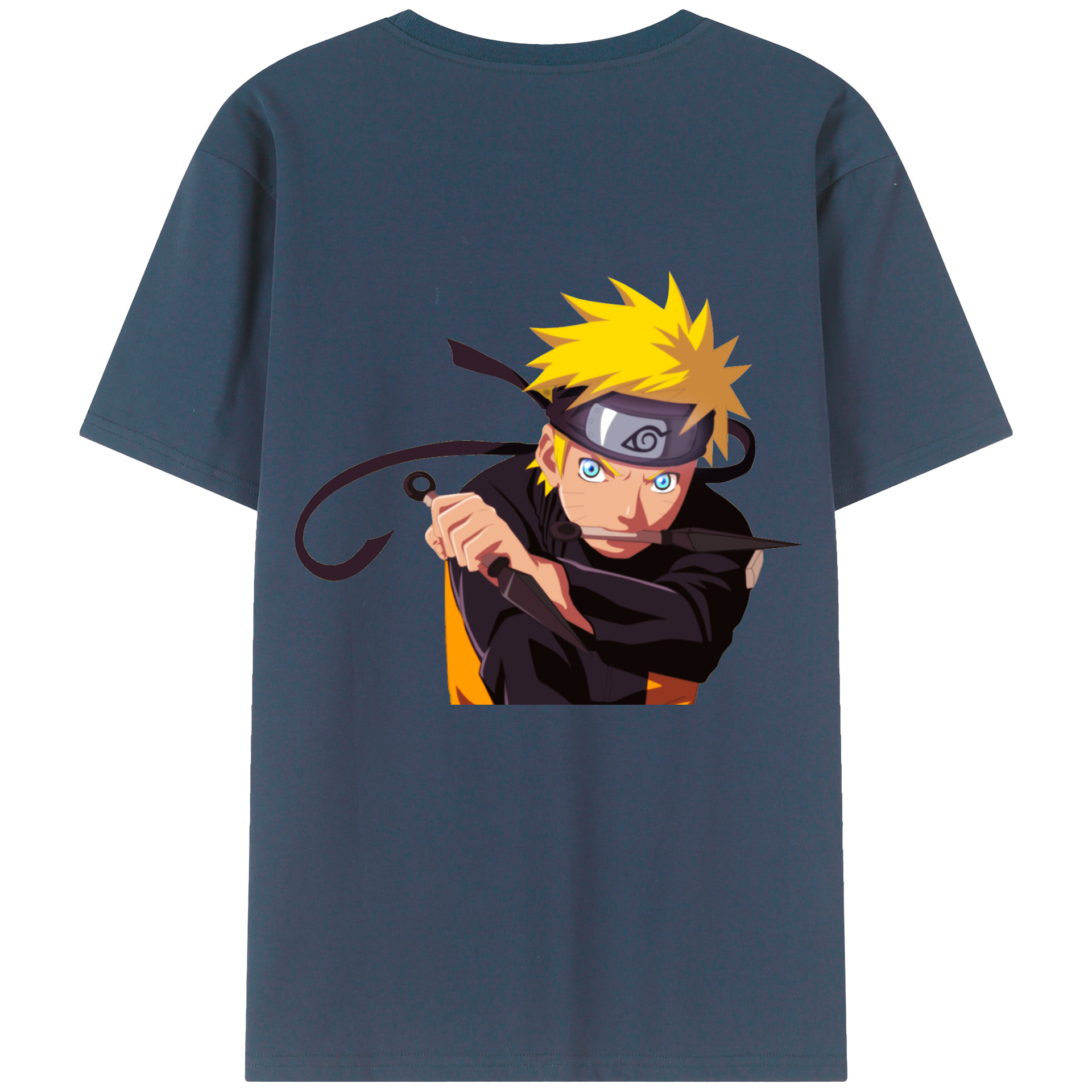 （画像用） NARUTO -ナルト- うずまき ナルト Uzumaki Naruto 綿100％半袖Tシャツ（背面プリント）