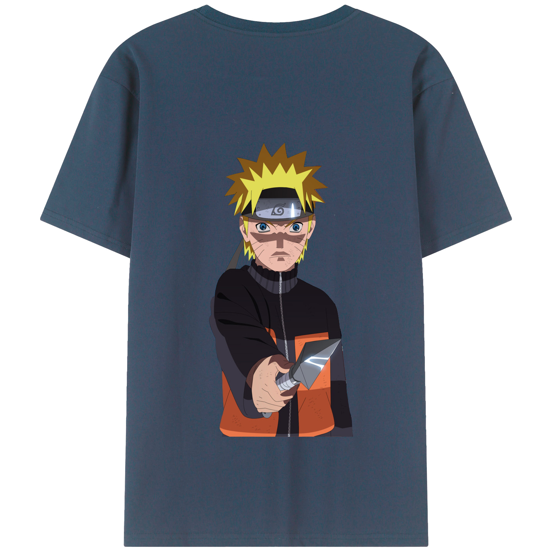 （画像用） NARUTO -ナルト- うずまき ナルト Uzumaki Naruto 綿100％半袖Tシャツ（背面プリント）