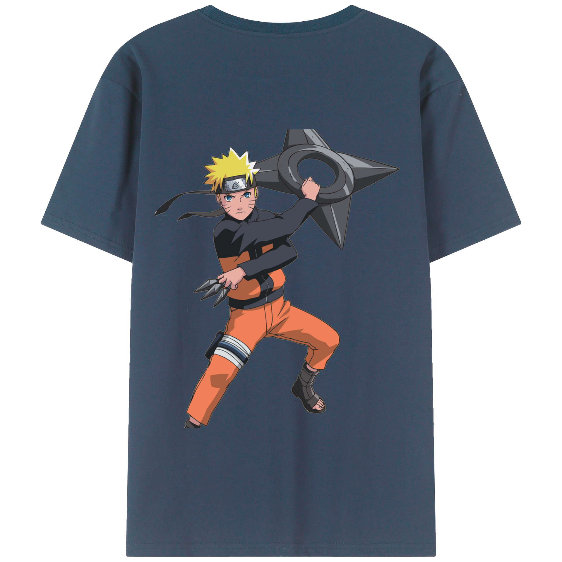 （画像用） NARUTO -ナルト- うずまき ナルト Uzumaki Naruto 綿100％半袖Tシャツ（背面プリント）