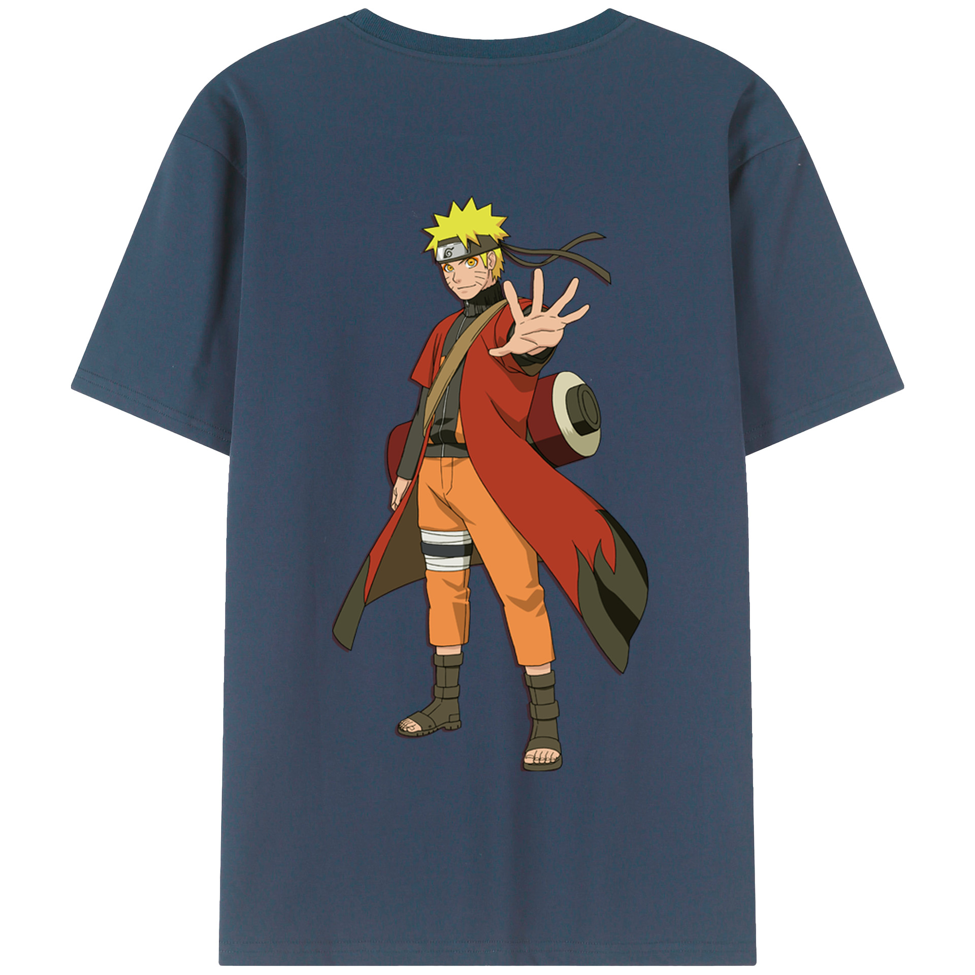 （画像用） NARUTO -ナルト- うずまき ナルト Uzumaki Naruto 綿100％半袖Tシャツ（背面プリント）