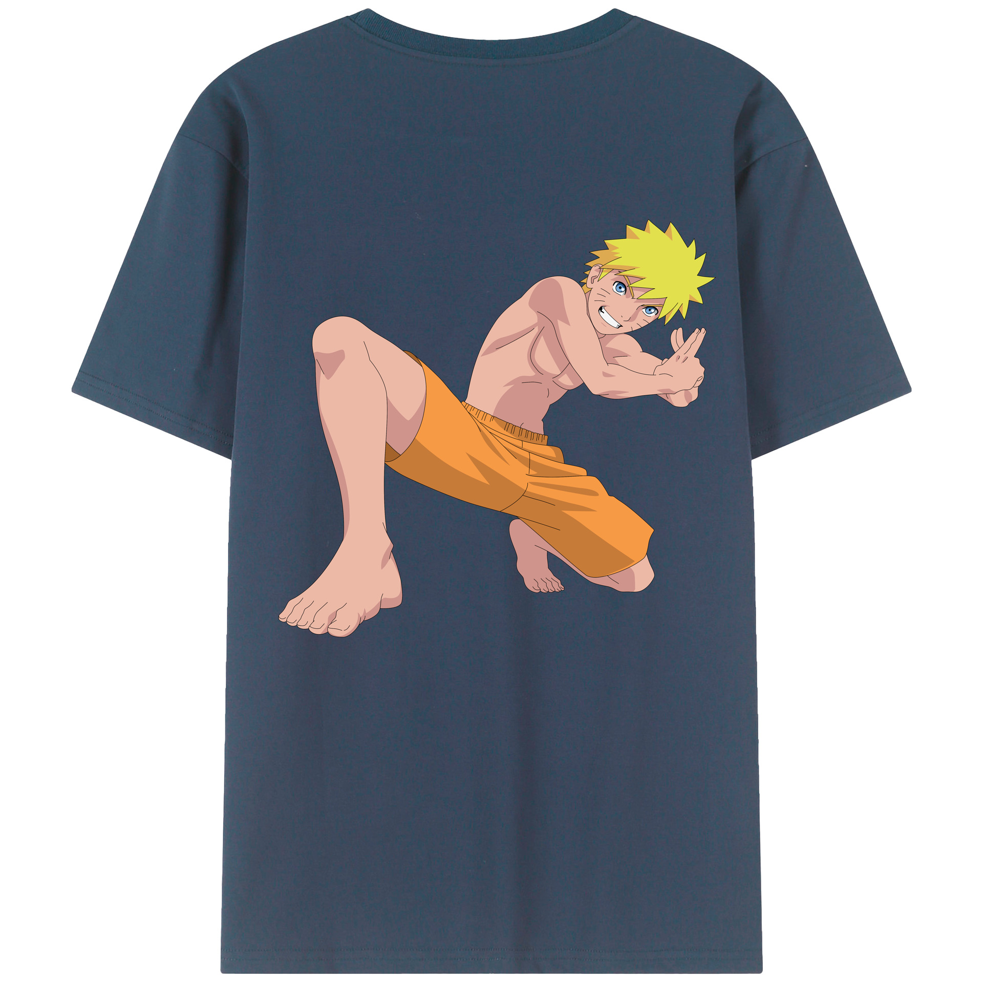 （画像用） NARUTO -ナルト- うずまき ナルト Uzumaki Naruto 綿100％半袖Tシャツ（背面プリント）