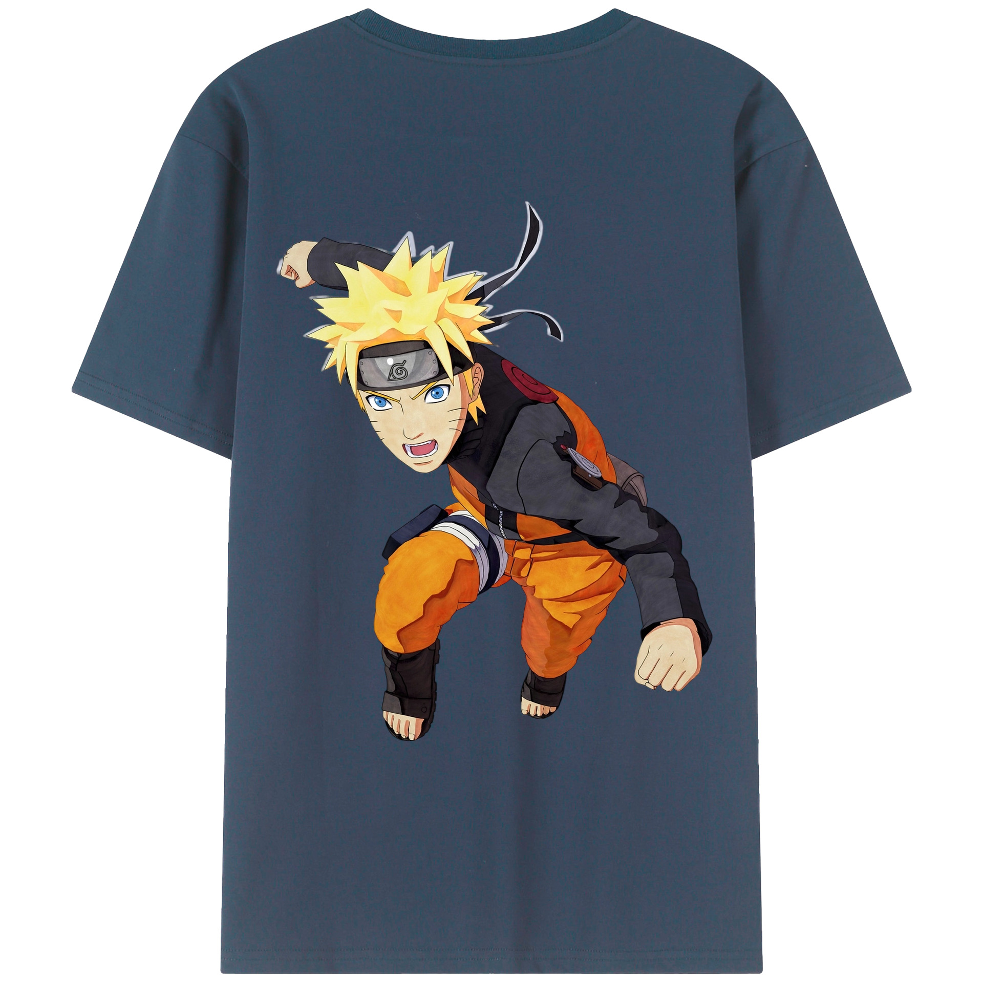 （画像用） NARUTO -ナルト- うずまき ナルト Uzumaki Naruto 綿100％半袖Tシャツ（背面プリント）