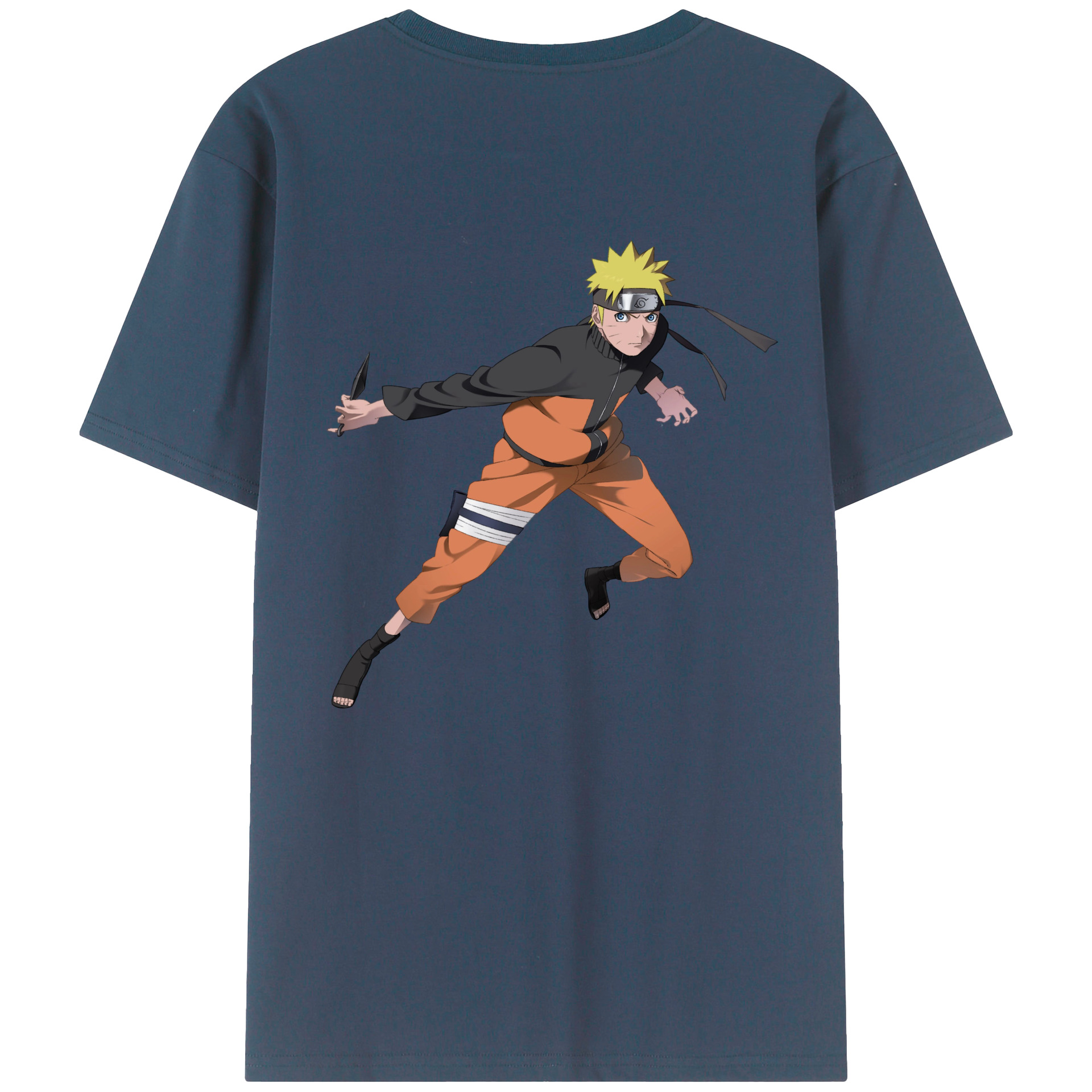 （画像用） NARUTO -ナルト- うずまき ナルト Uzumaki Naruto 綿100％半袖Tシャツ（背面プリント）
