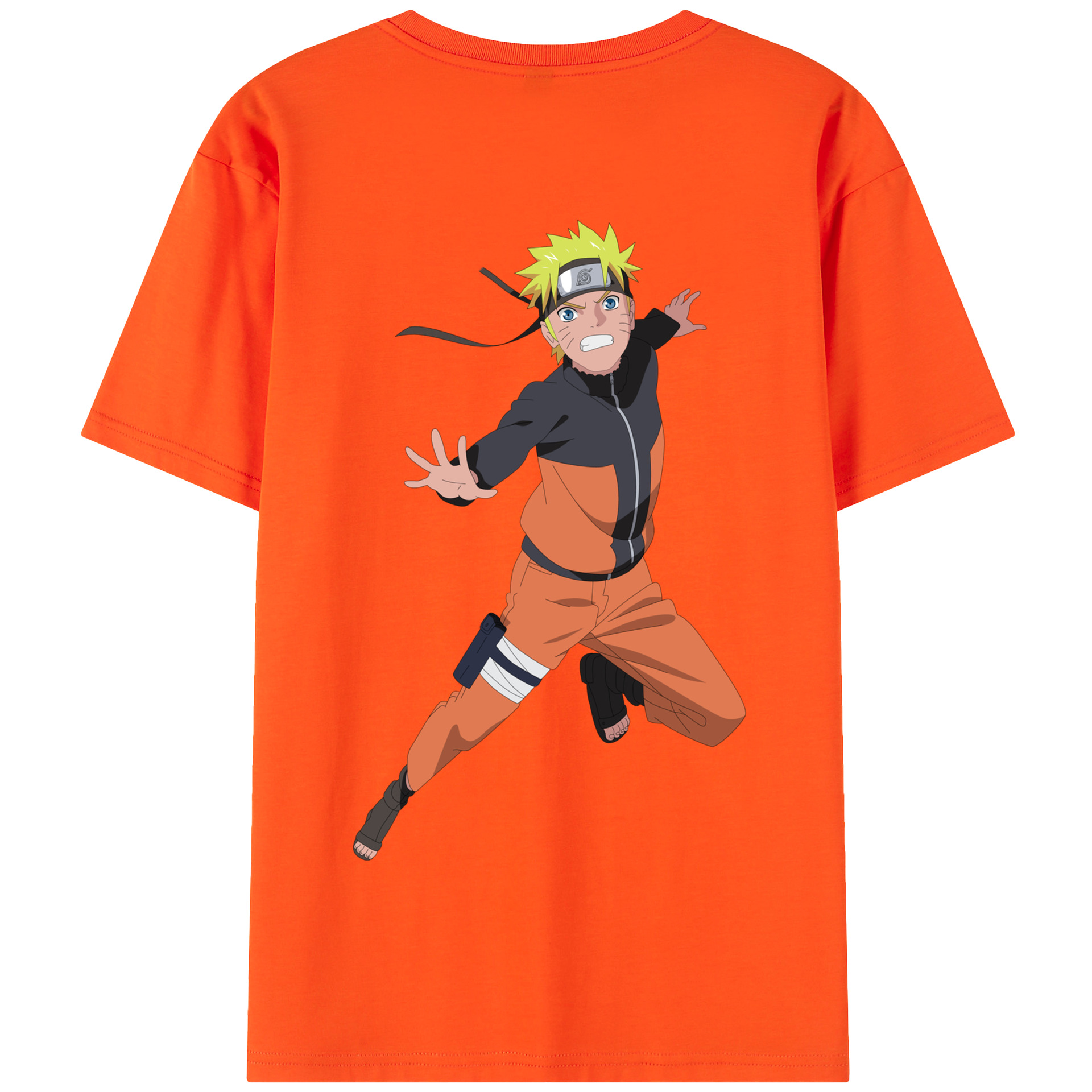（画像用） NARUTO -ナルト- うずまき ナルト Uzumaki Naruto 綿100％半袖Tシャツ（背面プリント）