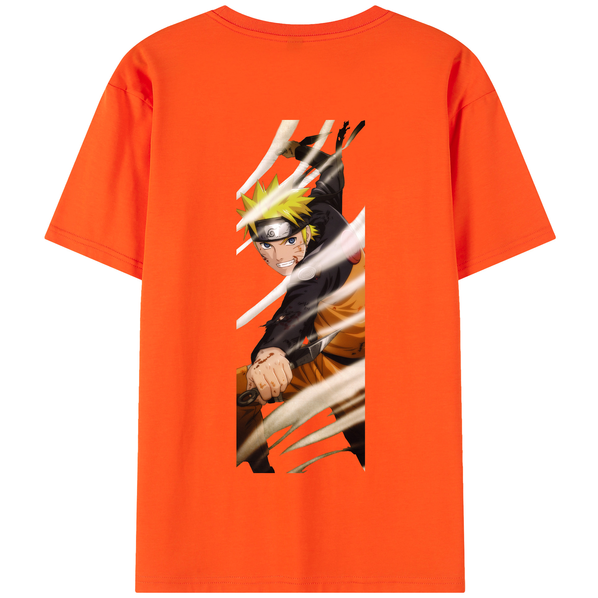（画像用） NARUTO -ナルト- うずまき ナルト Uzumaki Naruto 綿100％半袖Tシャツ（背面プリント）