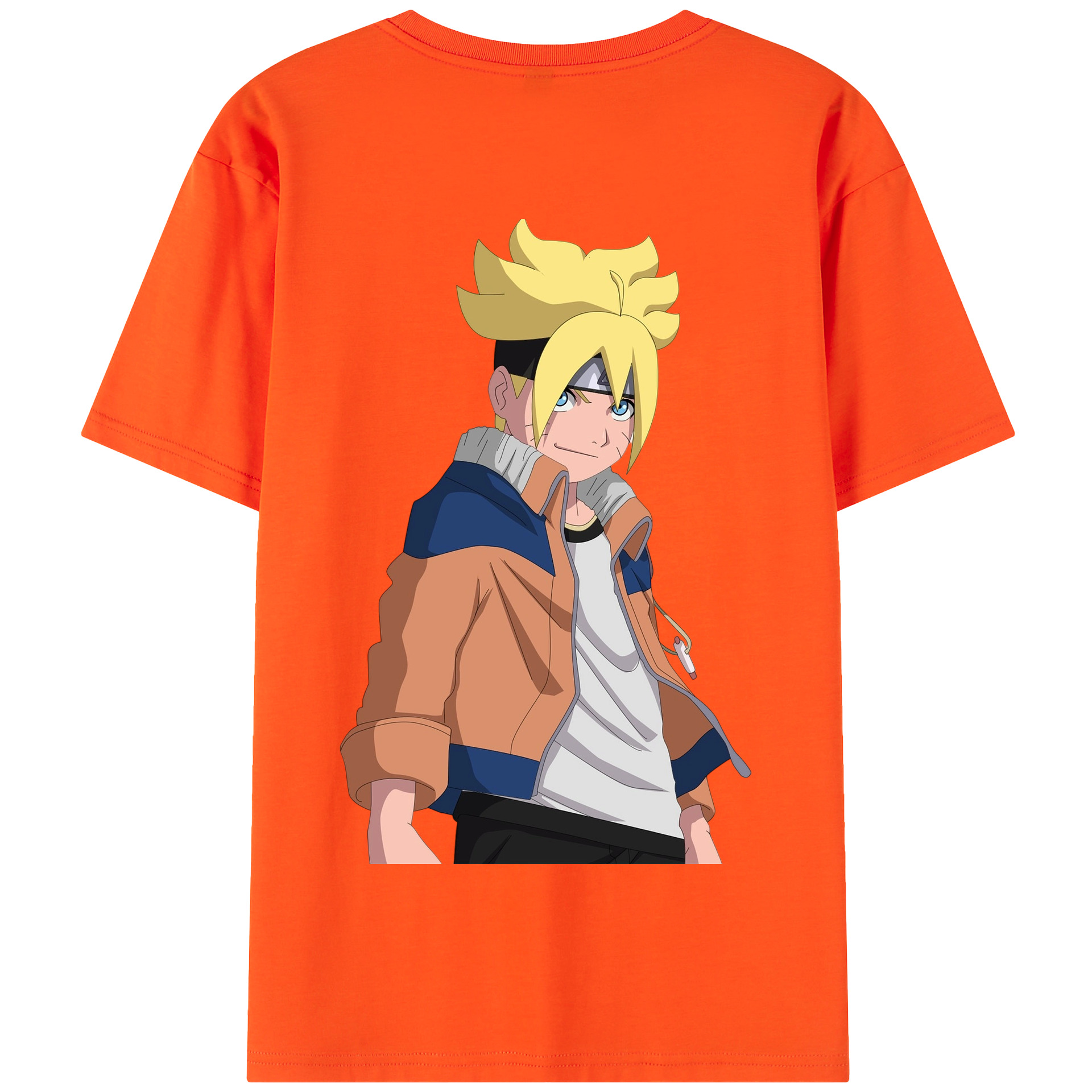 （画像用） NARUTO -ナルト- うずまき ナルト Uzumaki Naruto 綿100％半袖Tシャツ（背面プリント）