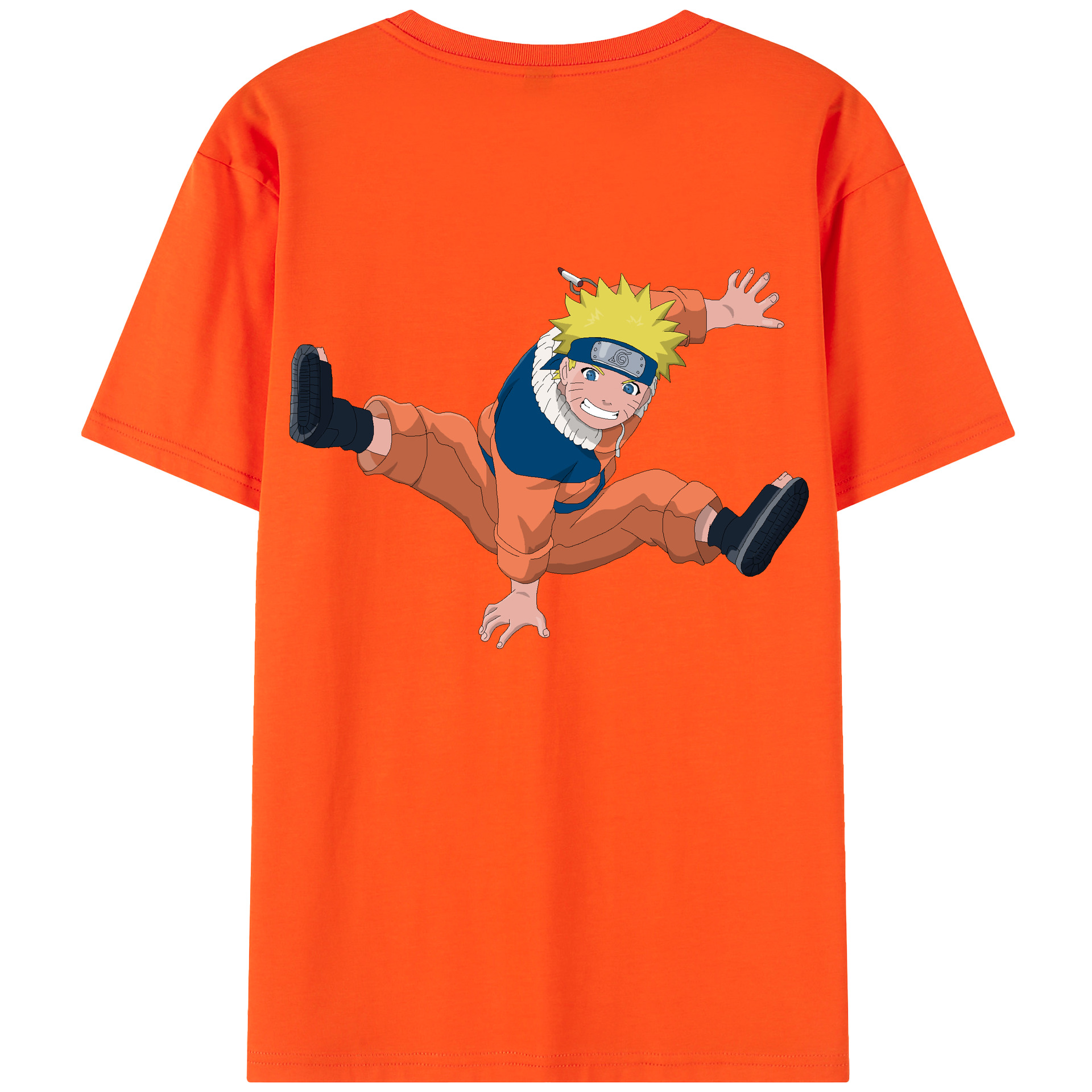 （画像用） NARUTO -ナルト- うずまき ナルト Uzumaki Naruto 綿100％半袖Tシャツ（背面プリント）