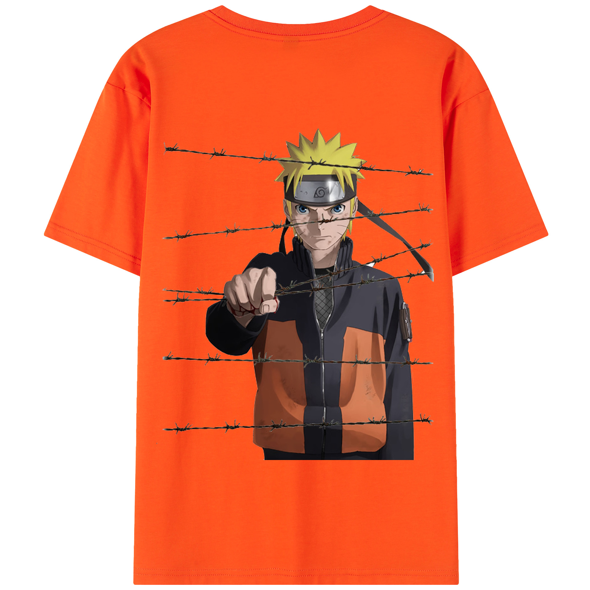 （画像用） NARUTO -ナルト- うずまき ナルト Uzumaki Naruto 綿100％半袖Tシャツ（背面プリント）