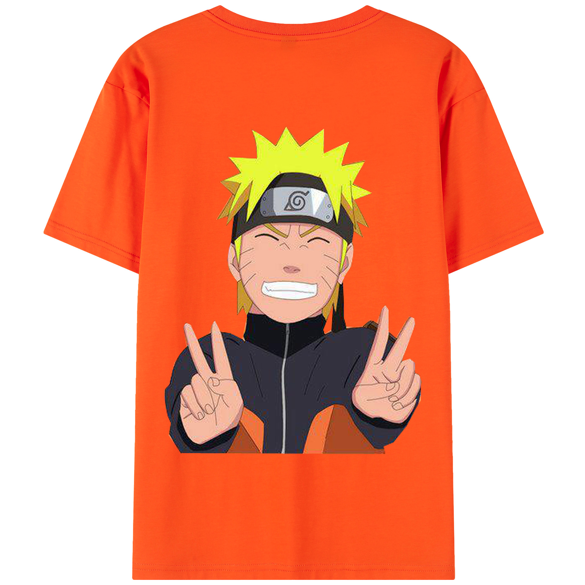 （画像用） NARUTO -ナルト- うずまき ナルト Uzumaki Naruto 綿100％半袖Tシャツ（背面プリント）