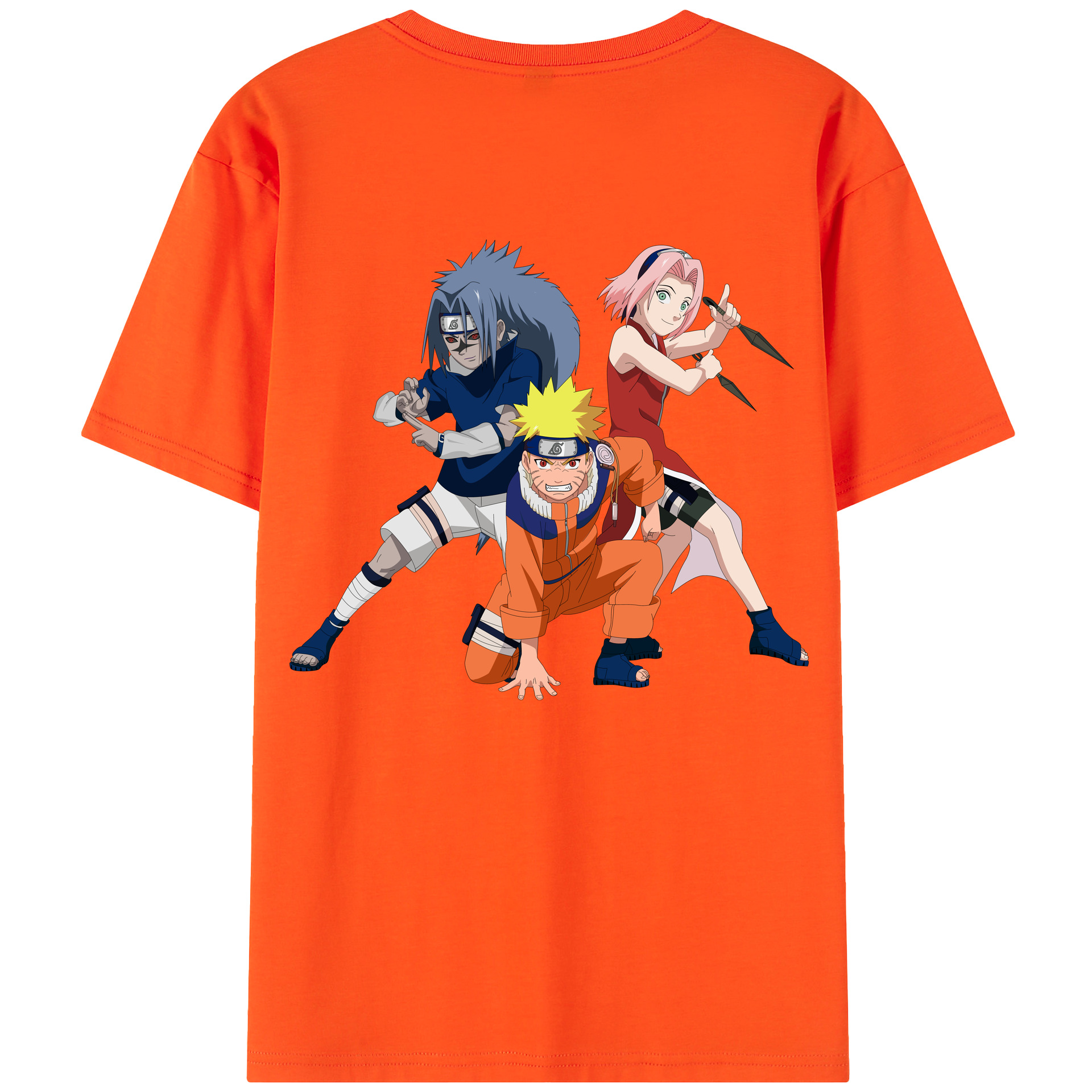 （画像用） NARUTO -ナルト- うずまき ナルト Uzumaki Naruto 綿100％半袖Tシャツ（背面プリント）