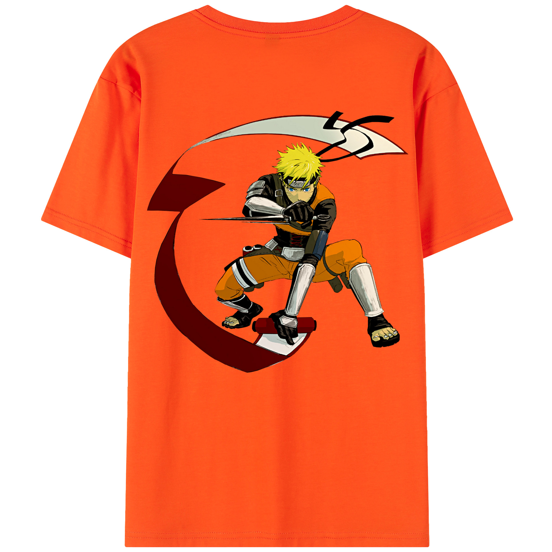 （画像用） NARUTO -ナルト- うずまき ナルト Uzumaki Naruto 綿100％半袖Tシャツ（背面プリント）