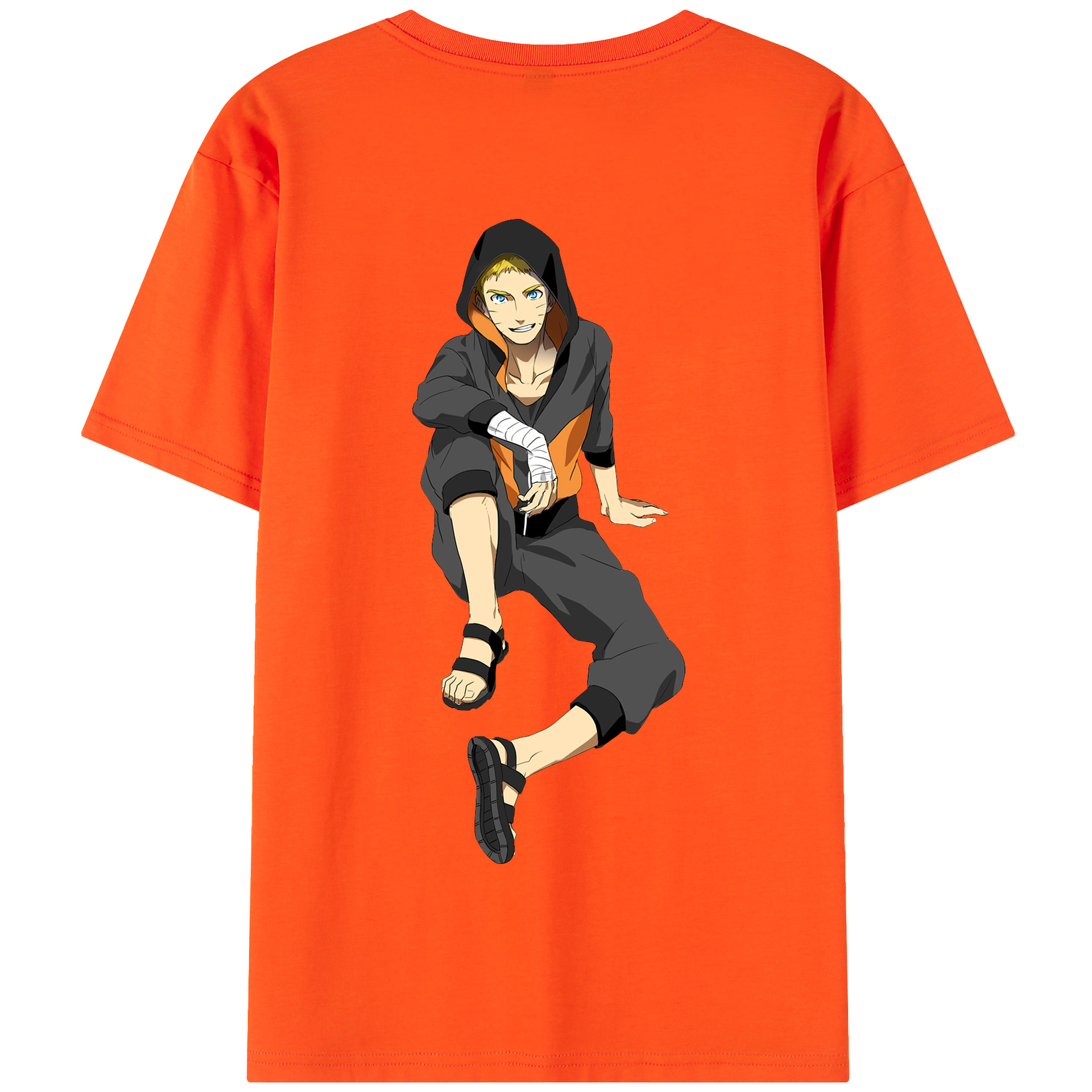 （画像用） NARUTO -ナルト- うずまき ナルト Uzumaki Naruto 綿100％半袖Tシャツ（背面プリント）