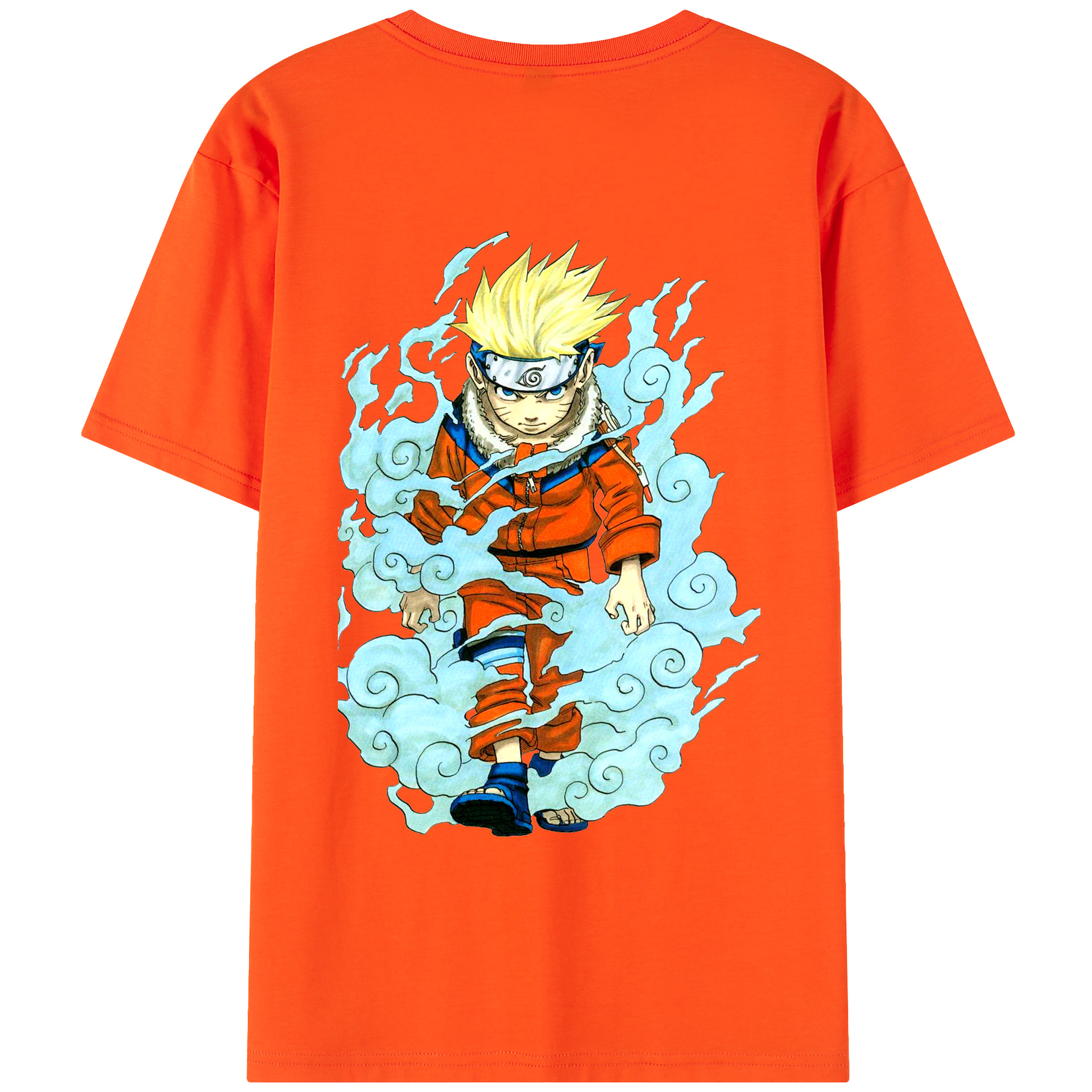 （画像用） NARUTO -ナルト- うずまき ナルト Uzumaki Naruto 綿100％半袖Tシャツ（背面プリント）