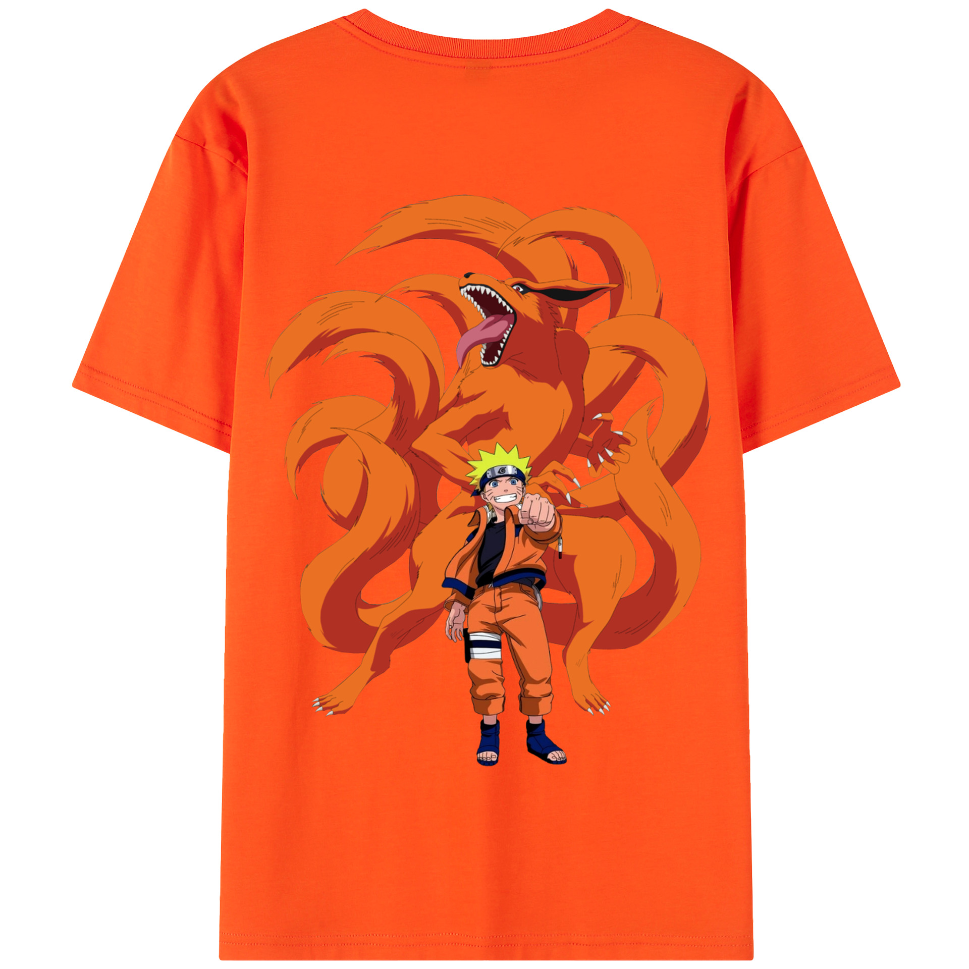 （画像用） NARUTO -ナルト- うずまき ナルト Uzumaki Naruto 綿100％半袖Tシャツ（背面プリント）