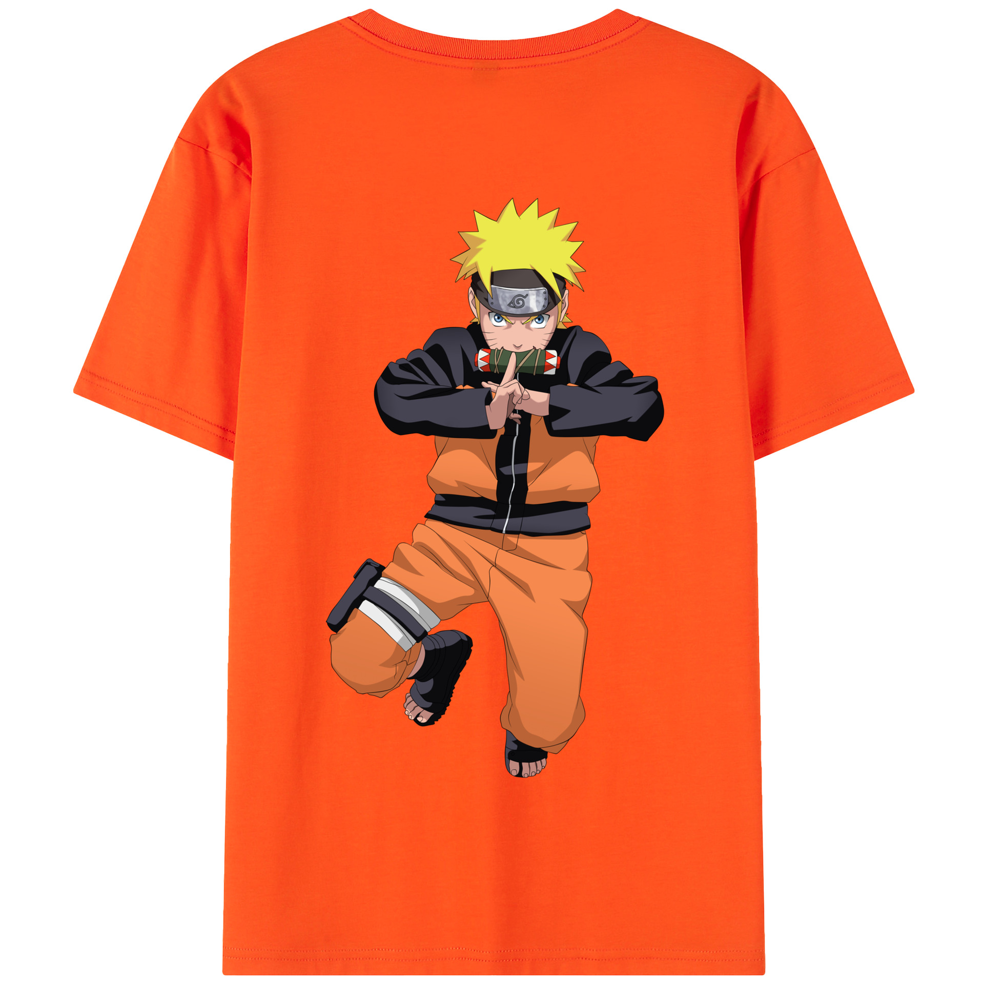 （画像用） NARUTO -ナルト- うずまき ナルト Uzumaki Naruto 綿100％半袖Tシャツ（背面プリント）