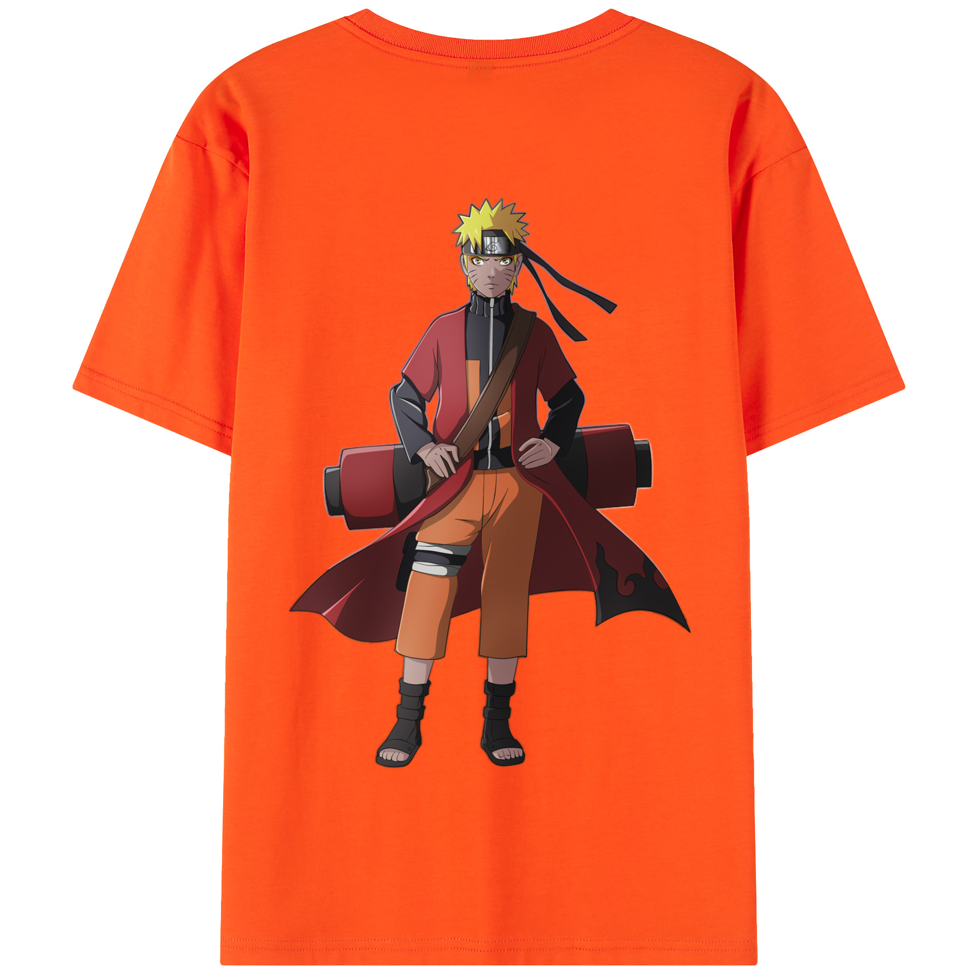 （画像用） NARUTO -ナルト- うずまき ナルト Uzumaki Naruto 綿100％半袖Tシャツ（背面プリント）