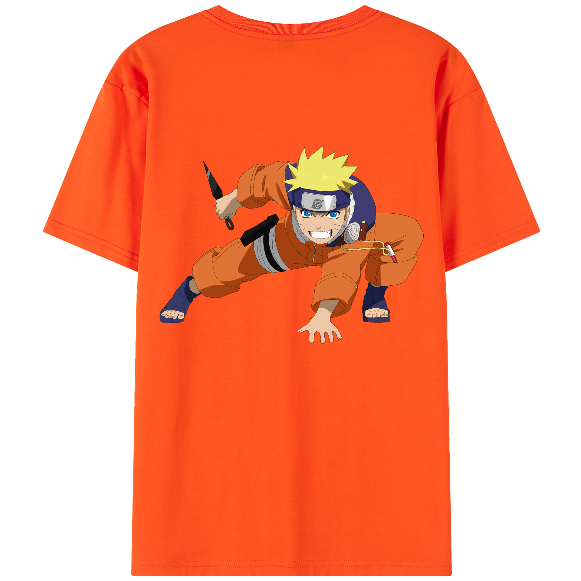 （画像用） NARUTO -ナルト- うずまき ナルト Uzumaki Naruto 綿100％半袖Tシャツ（背面プリント）