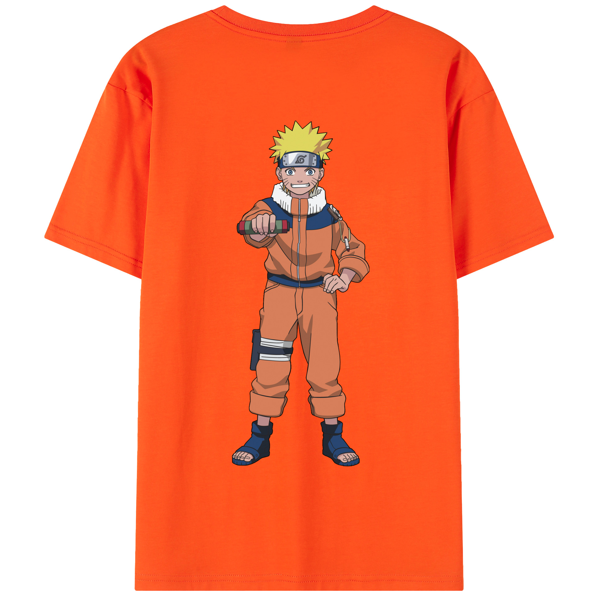 （画像用） NARUTO -ナルト- うずまき ナルト Uzumaki Naruto 綿100％半袖Tシャツ（背面プリント）