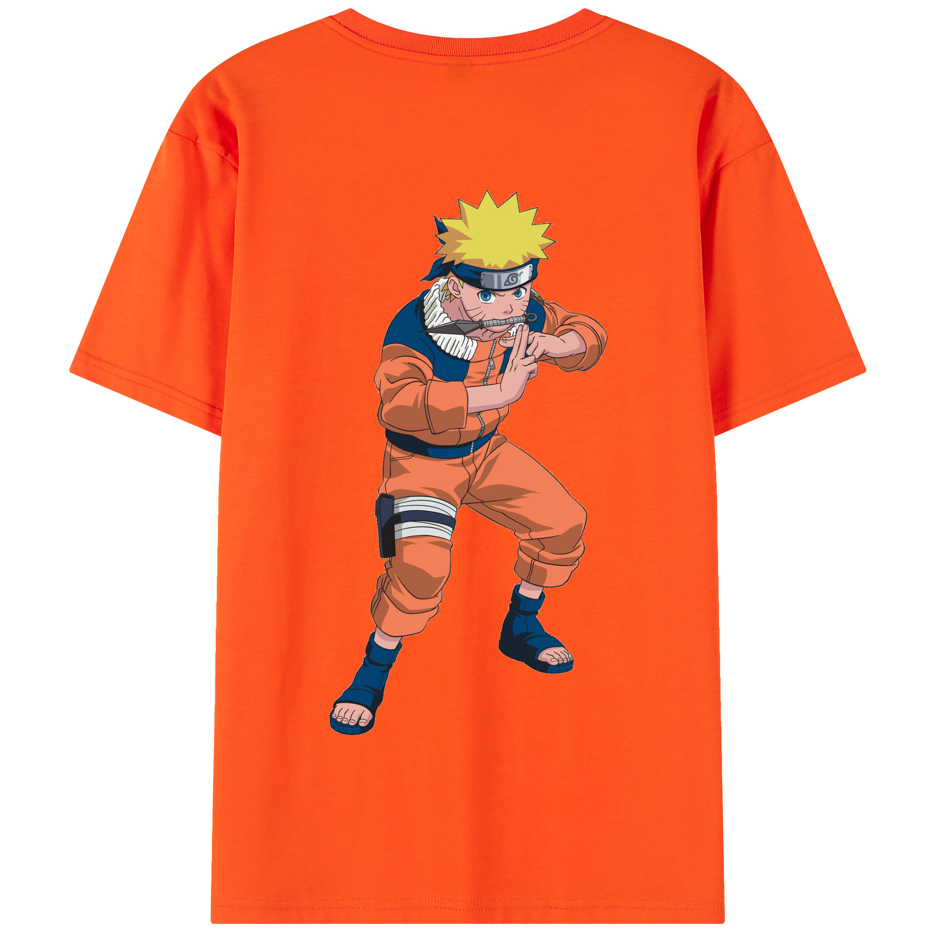 （画像用） NARUTO -ナルト- うずまき ナルト Uzumaki Naruto 綿100％半袖Tシャツ（背面プリント）