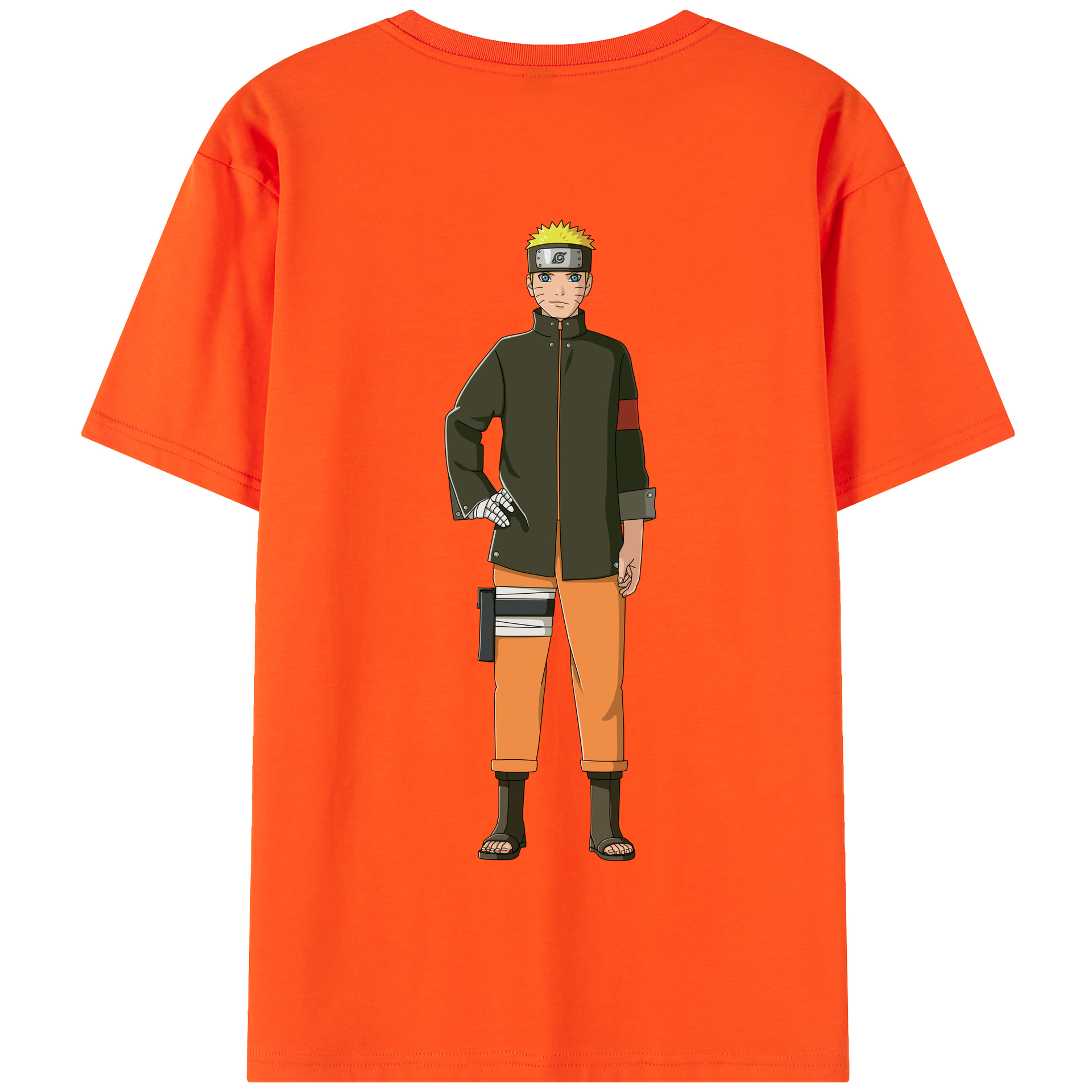 （画像用） NARUTO -ナルト- うずまき ナルト Uzumaki Naruto 綿100％半袖Tシャツ（背面プリント）