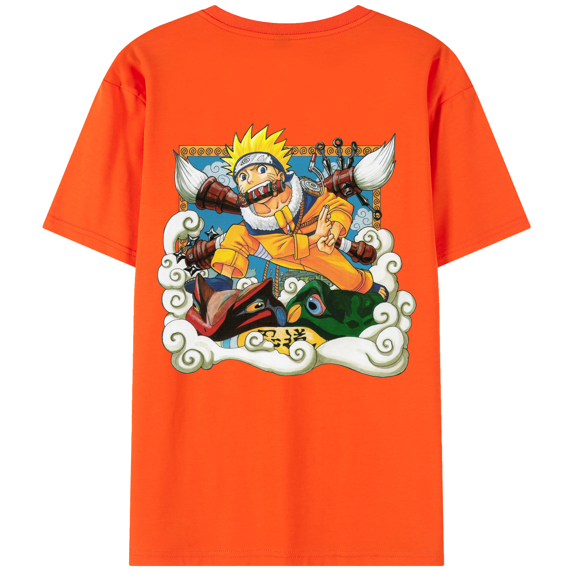（画像用） NARUTO -ナルト- うずまき ナルト Uzumaki Naruto 綿100％半袖Tシャツ（背面プリント）