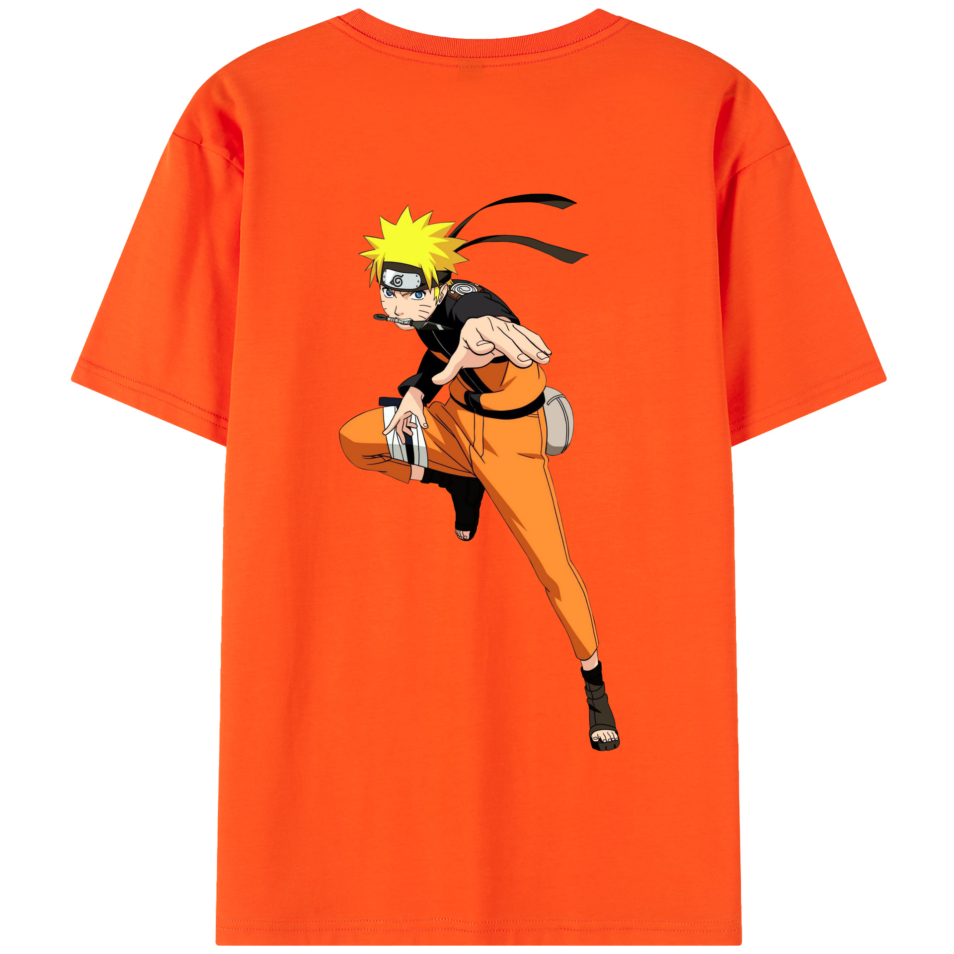 （画像用） NARUTO -ナルト- うずまき ナルト Uzumaki Naruto 綿100％半袖Tシャツ（背面プリント）
