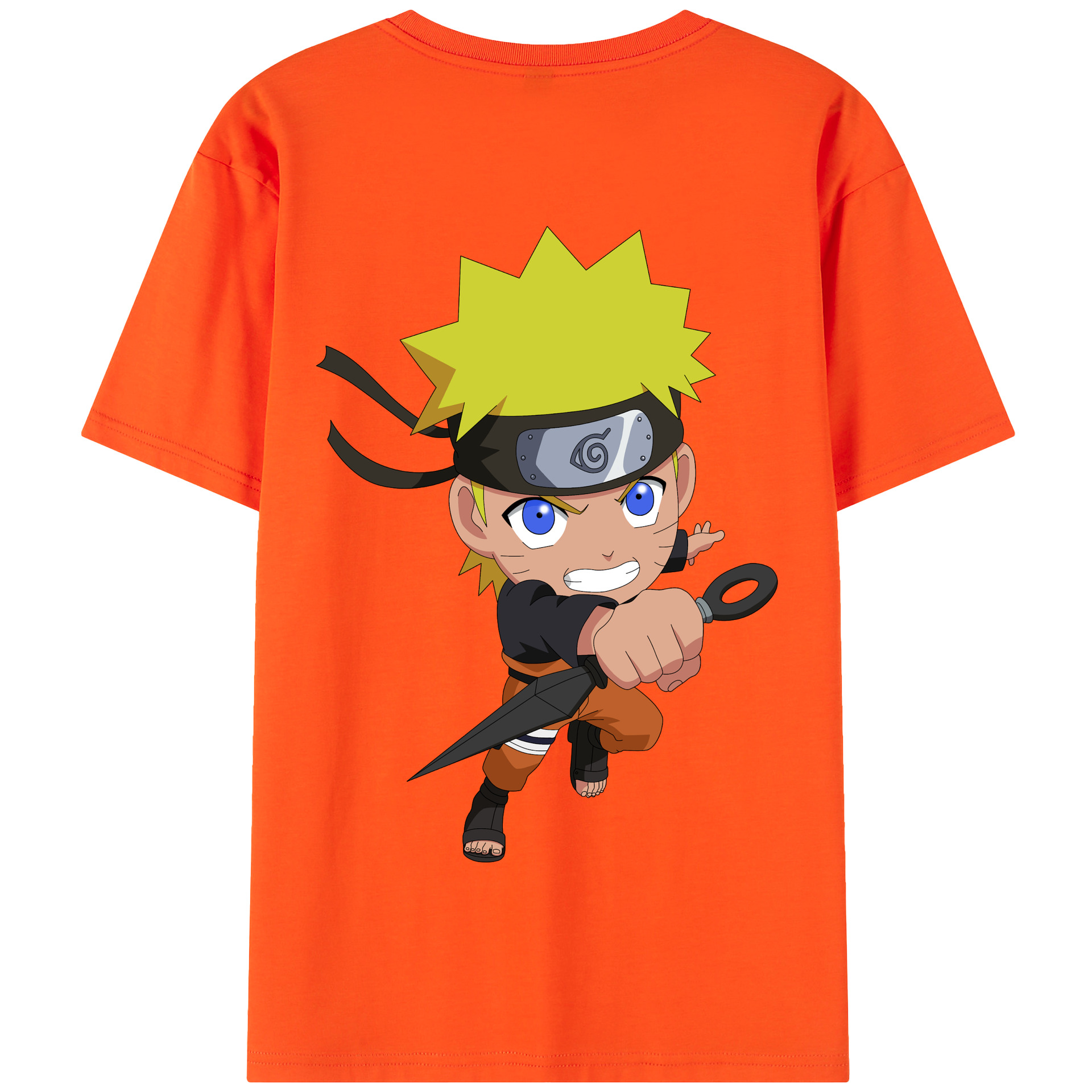 （画像用） NARUTO -ナルト- うずまき ナルト Uzumaki Naruto 綿100％半袖Tシャツ（背面プリント）