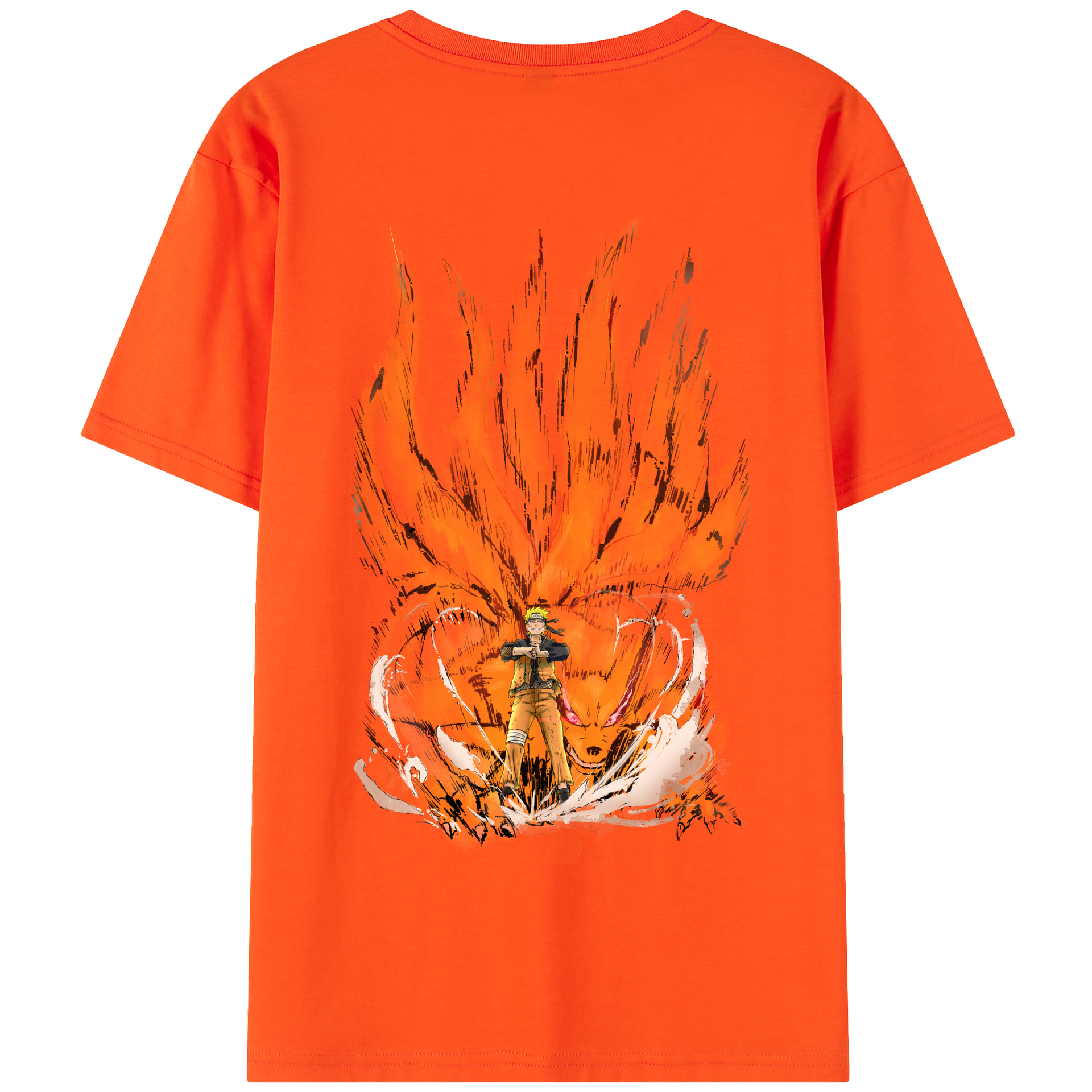（画像用） NARUTO -ナルト- うずまき ナルト Uzumaki Naruto 綿100％半袖Tシャツ（背面プリント）