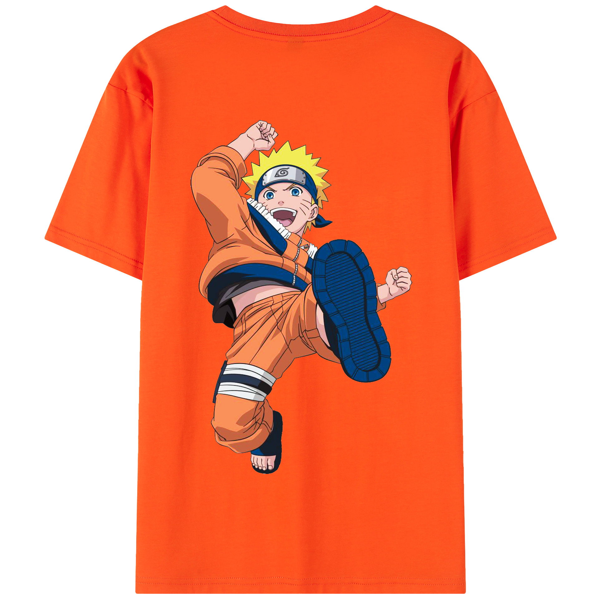 （画像用） NARUTO -ナルト- うずまき ナルト Uzumaki Naruto 綿100％半袖Tシャツ（背面プリント）