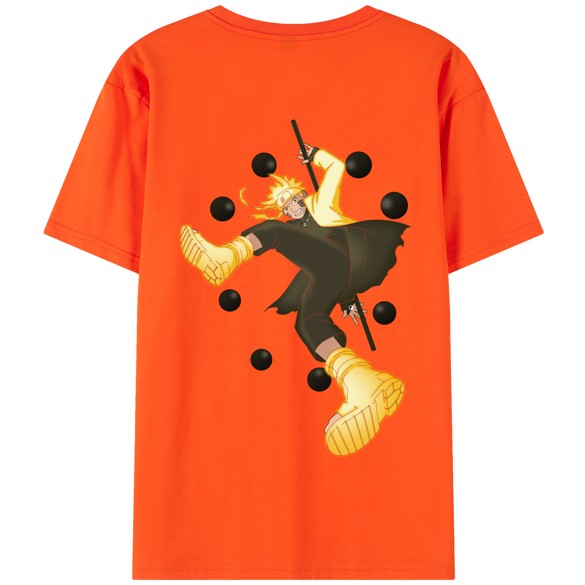 （画像用） NARUTO -ナルト- うずまき ナルト Uzumaki Naruto 綿100％半袖Tシャツ（背面プリント）