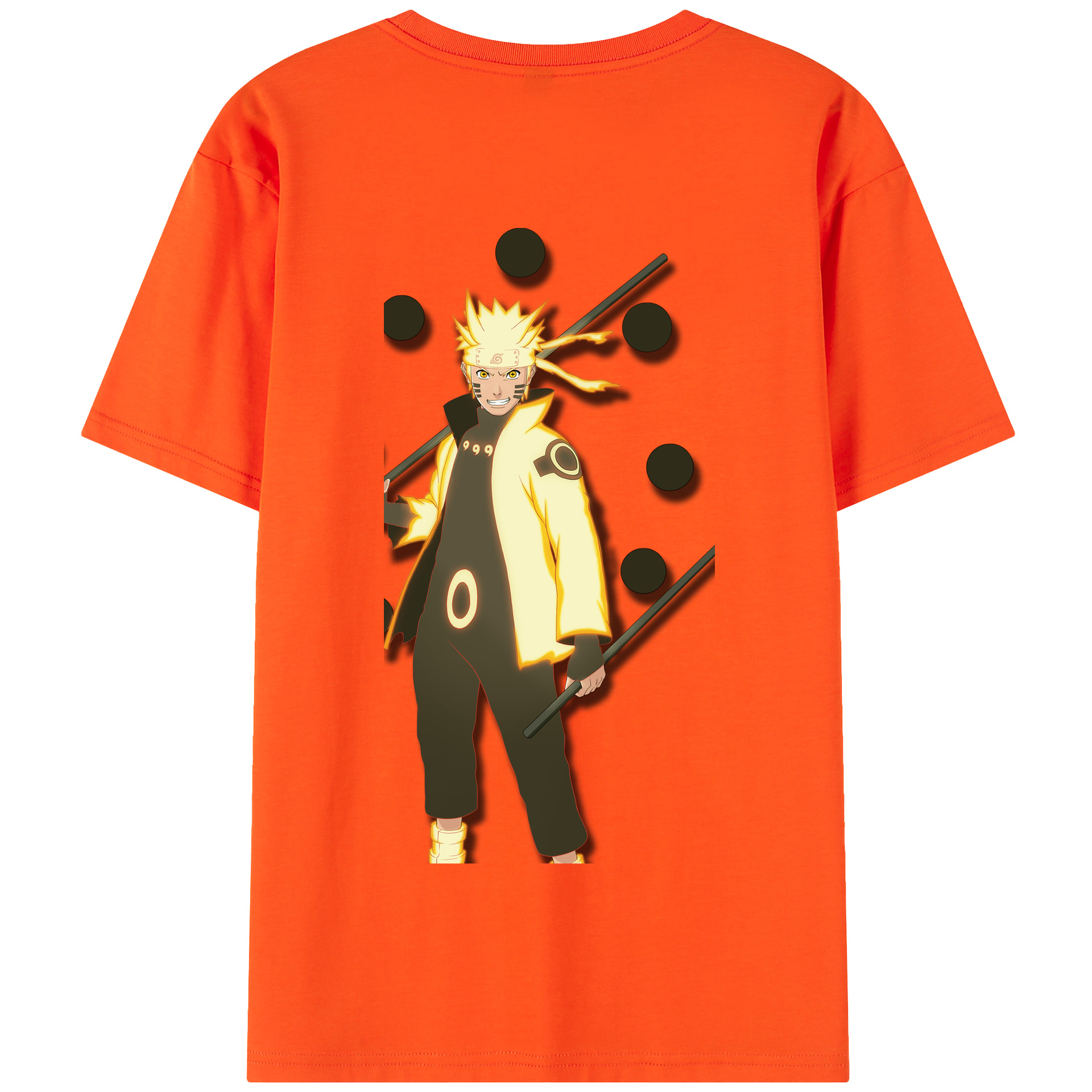 （画像用） NARUTO -ナルト- うずまき ナルト Uzumaki Naruto 綿100％半袖Tシャツ（背面プリント）