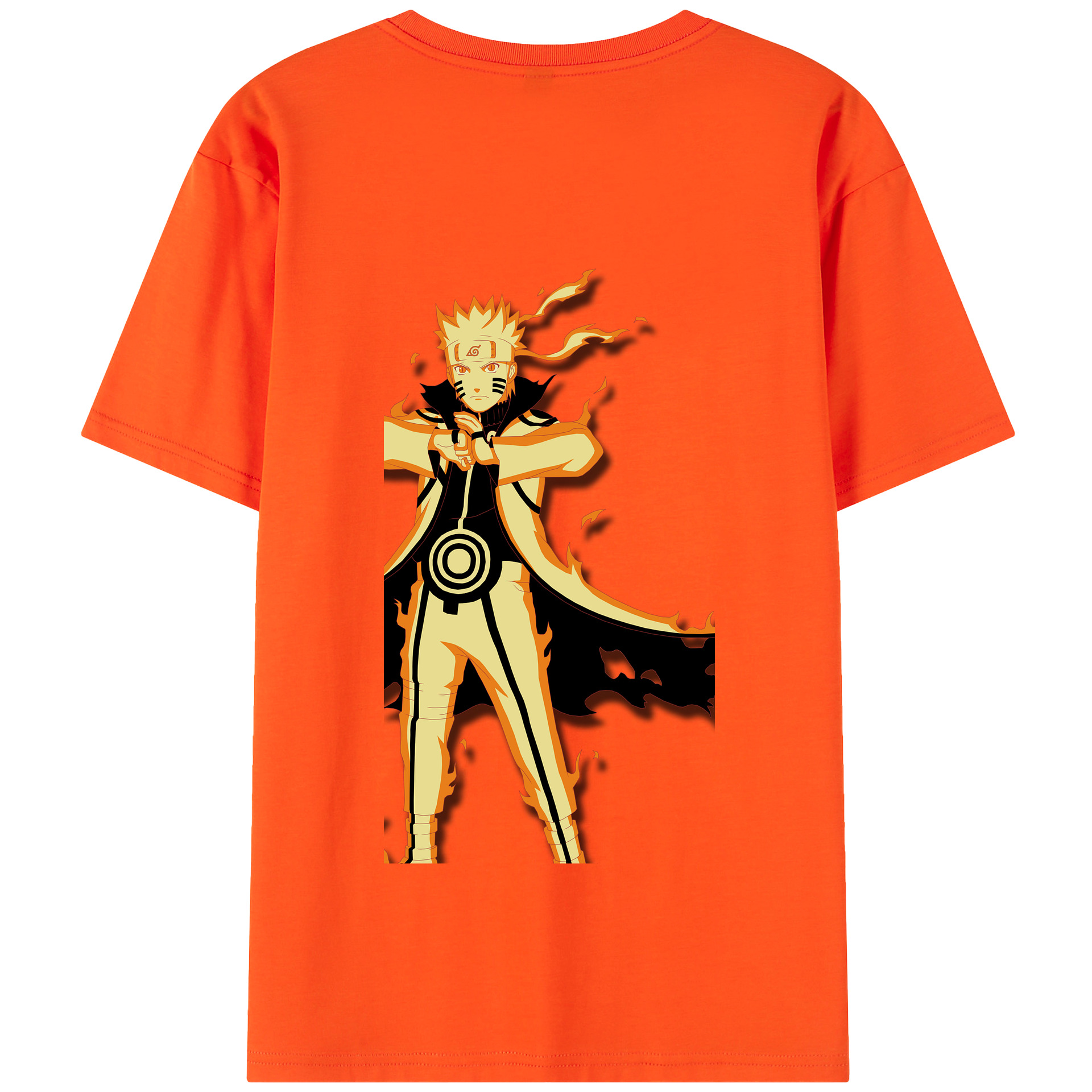 （画像用） NARUTO -ナルト- うずまき ナルト Uzumaki Naruto 綿100％半袖Tシャツ（背面プリント）