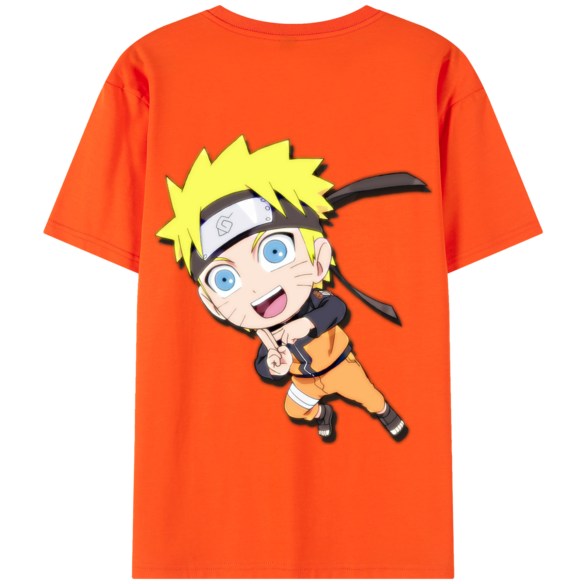 （画像用） NARUTO -ナルト- うずまき ナルト Uzumaki Naruto 綿100％半袖Tシャツ（背面プリント）