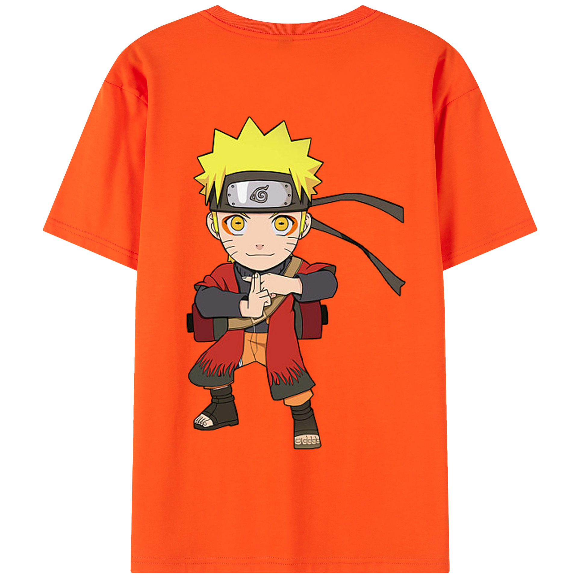 （画像用） NARUTO -ナルト- うずまき ナルト Uzumaki Naruto 綿100％半袖Tシャツ（背面プリント）
