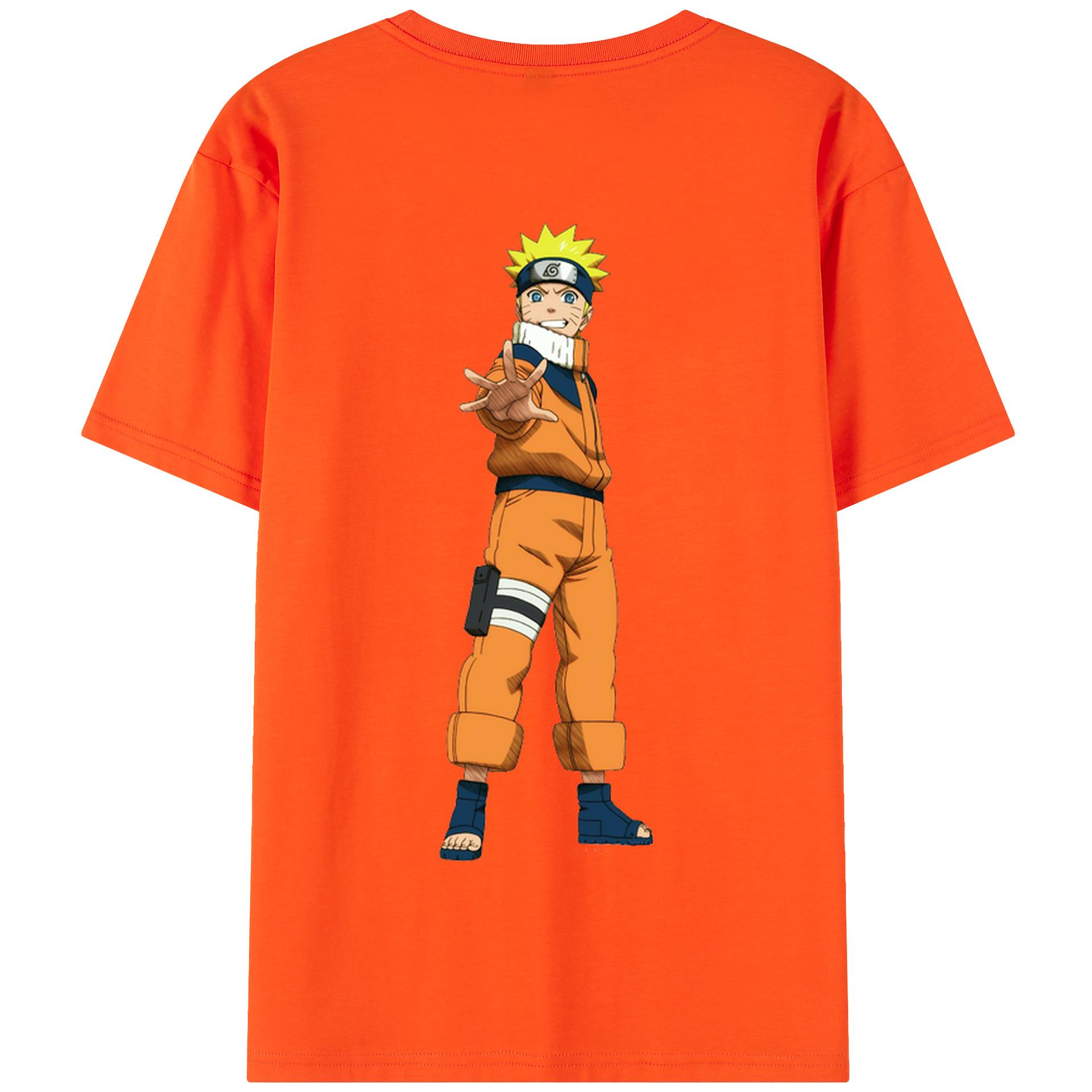（画像用） NARUTO -ナルト- うずまき ナルト Uzumaki Naruto 綿100％半袖Tシャツ（背面プリント）