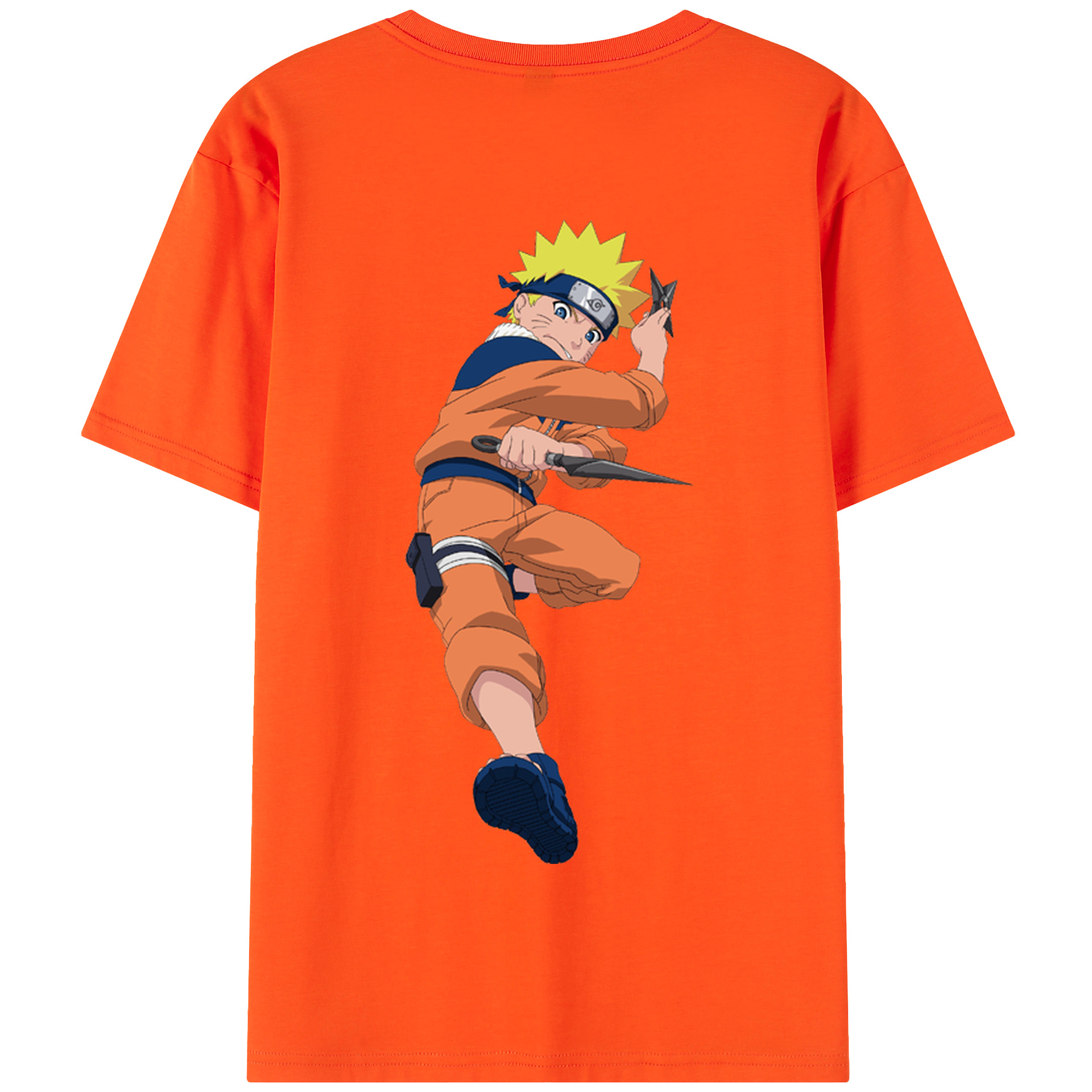 （画像用） NARUTO -ナルト- うずまき ナルト Uzumaki Naruto 綿100％半袖Tシャツ（背面プリント）