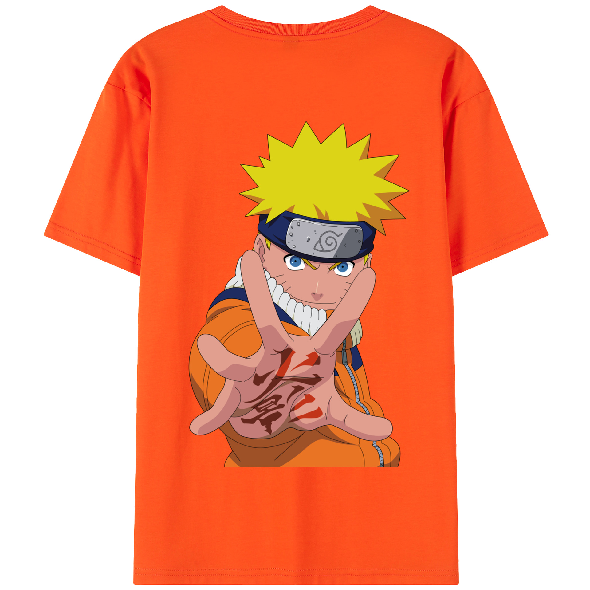 （画像用） NARUTO -ナルト- うずまき ナルト Uzumaki Naruto 綿100％半袖Tシャツ（背面プリント）