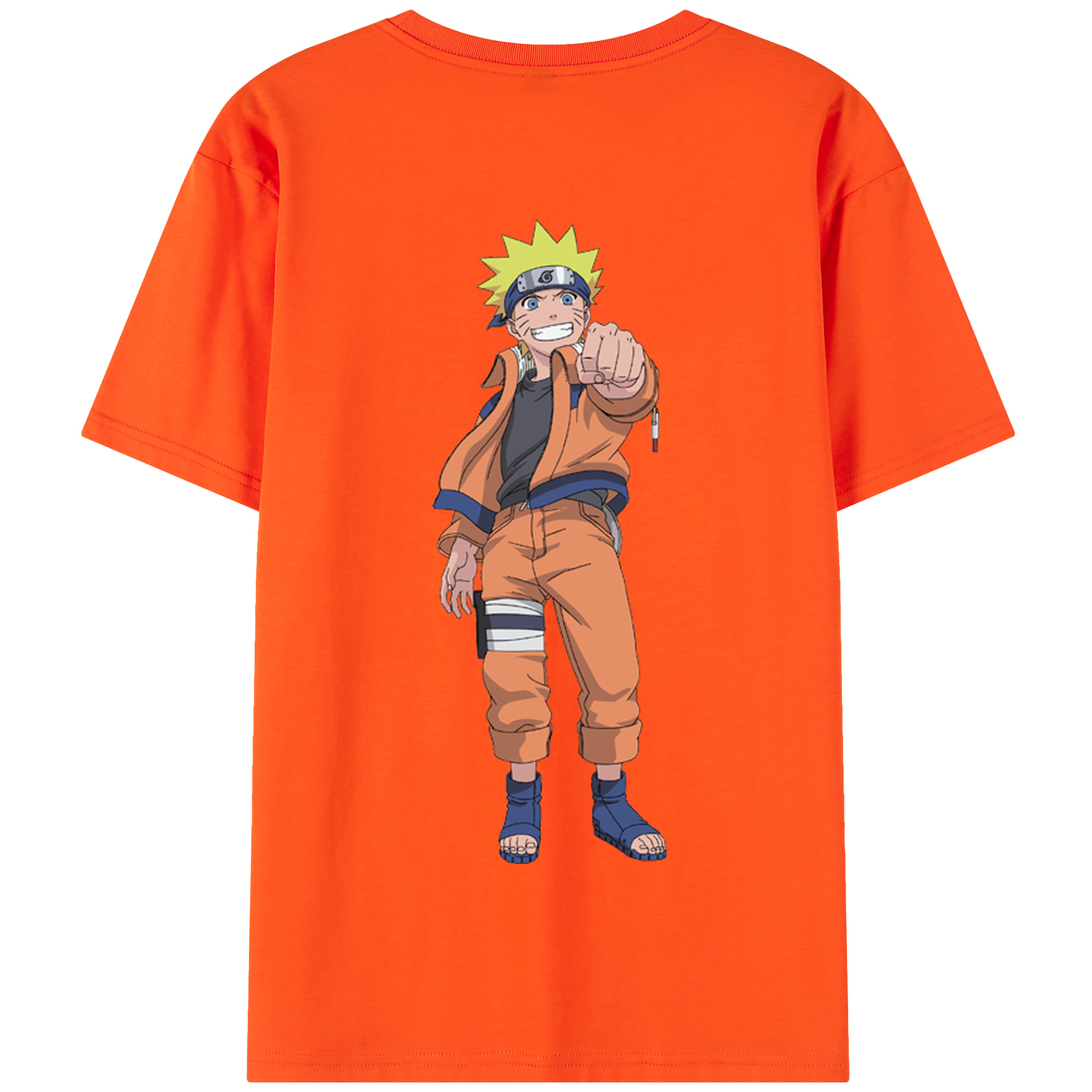 （画像用） NARUTO -ナルト- うずまき ナルト Uzumaki Naruto 綿100％半袖Tシャツ（背面プリント）