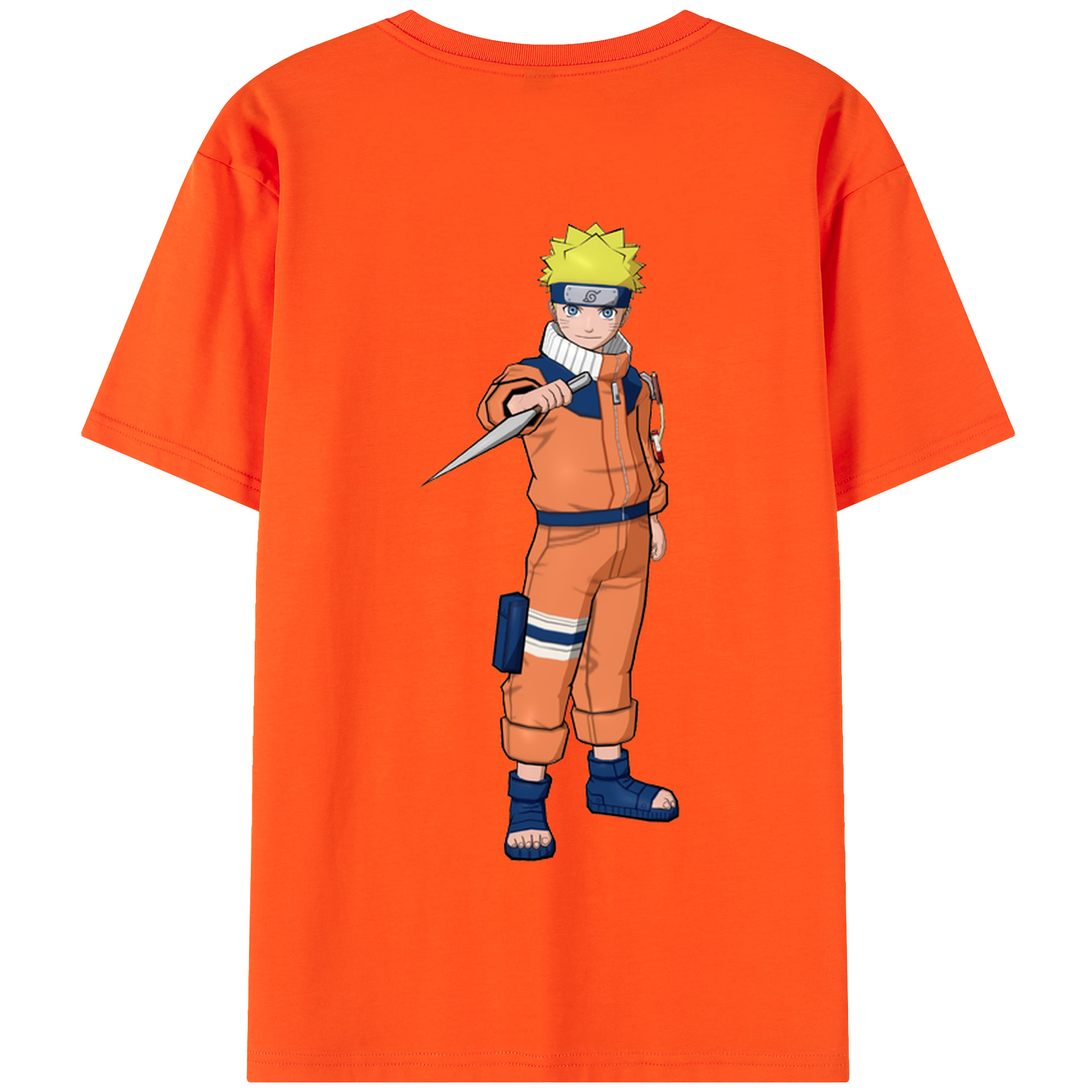 （画像用） NARUTO -ナルト- うずまき ナルト Uzumaki Naruto 綿100％半袖Tシャツ（背面プリント）