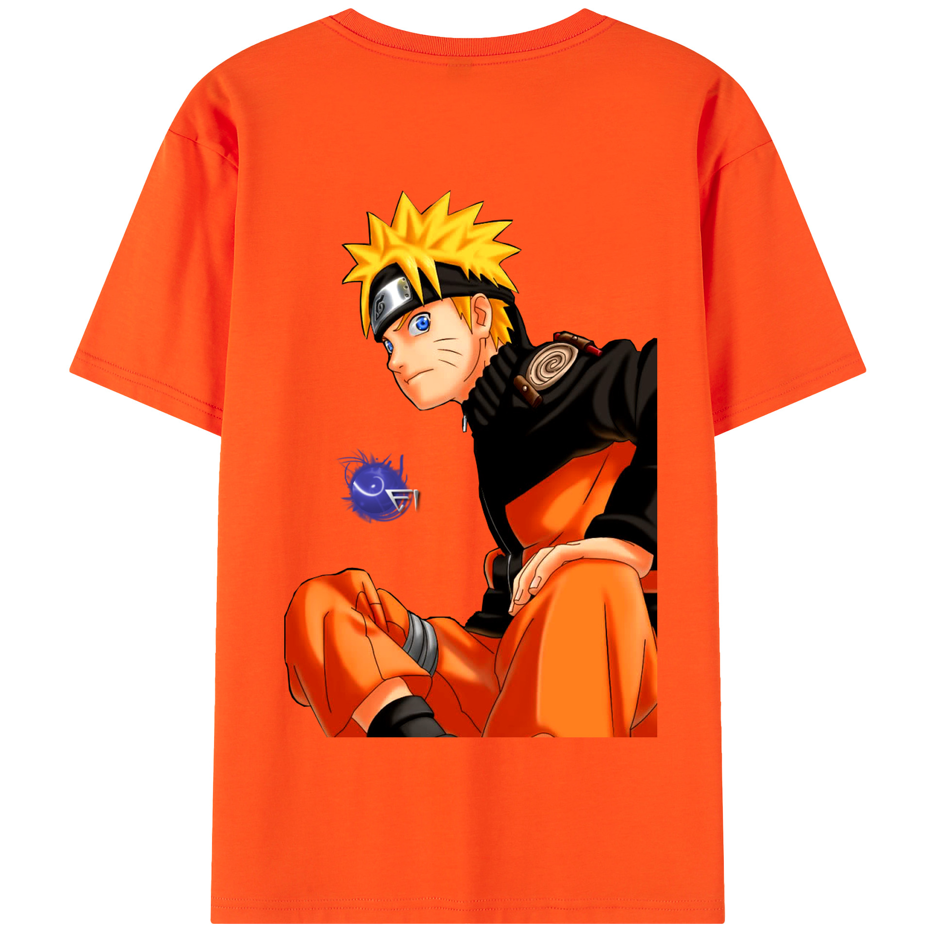 （画像用） NARUTO -ナルト- うずまき ナルト Uzumaki Naruto 綿100％半袖Tシャツ（背面プリント）