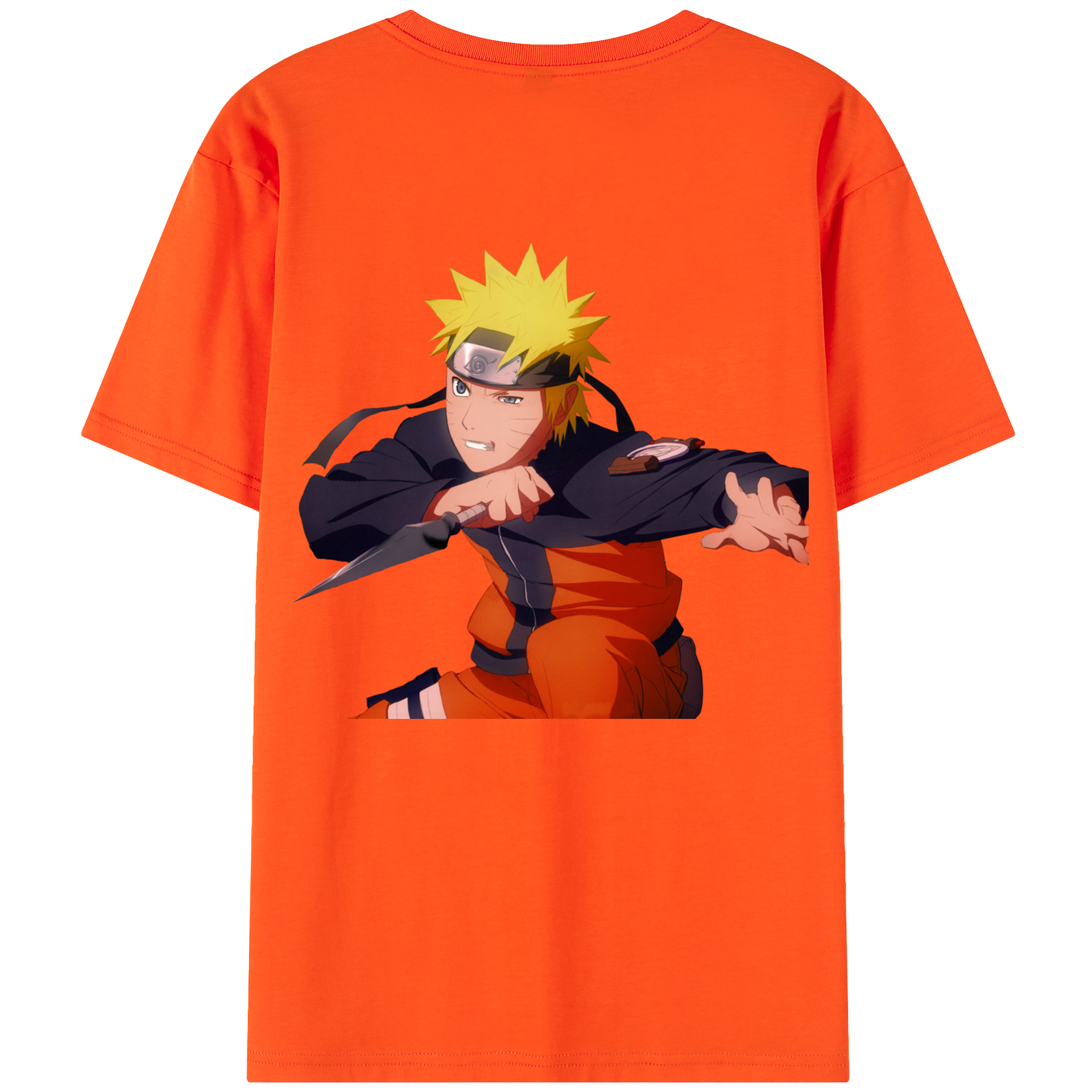 （画像用） NARUTO -ナルト- うずまき ナルト Uzumaki Naruto 綿100％半袖Tシャツ（背面プリント）