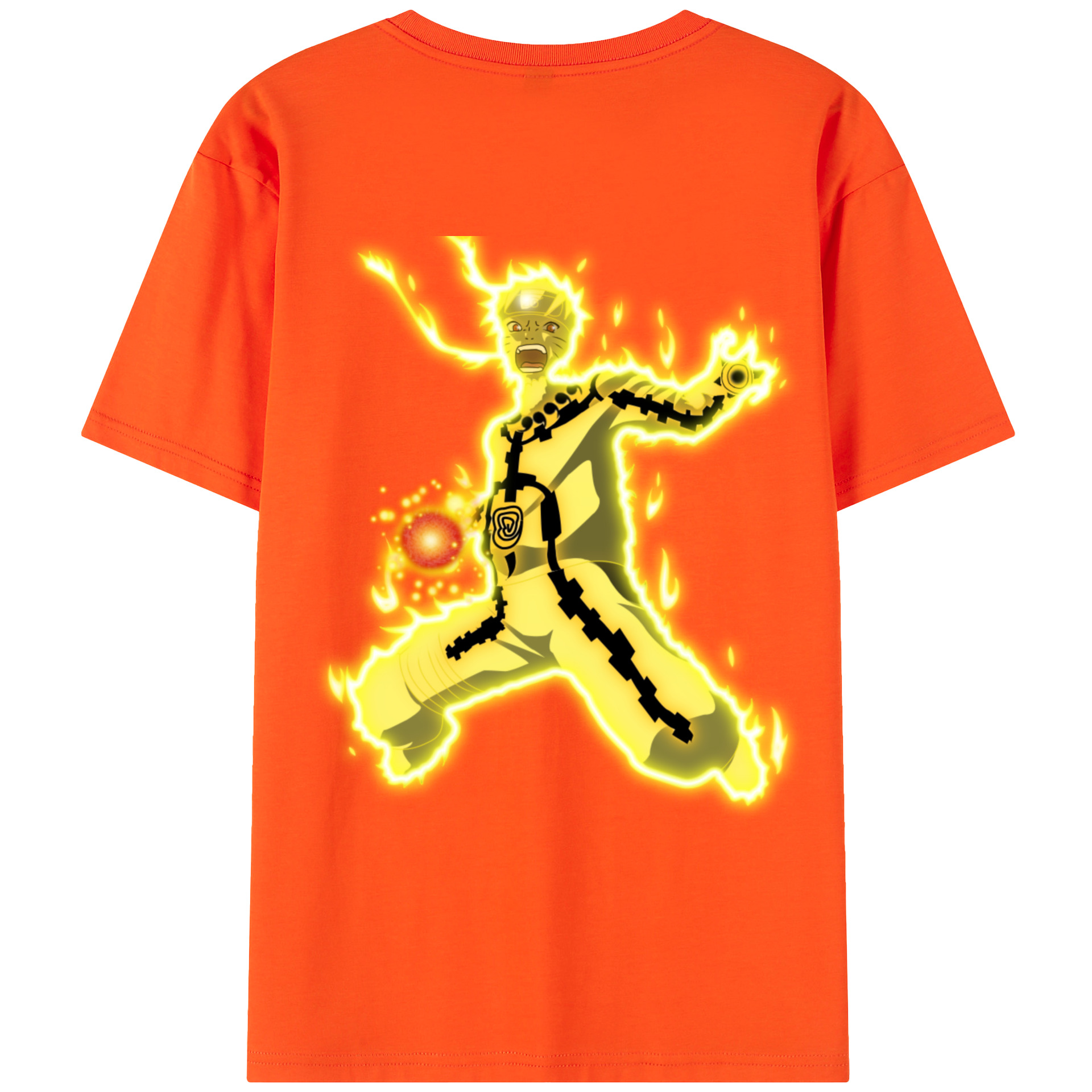 （画像用） NARUTO -ナルト- うずまき ナルト Uzumaki Naruto 綿100％半袖Tシャツ（背面プリント）