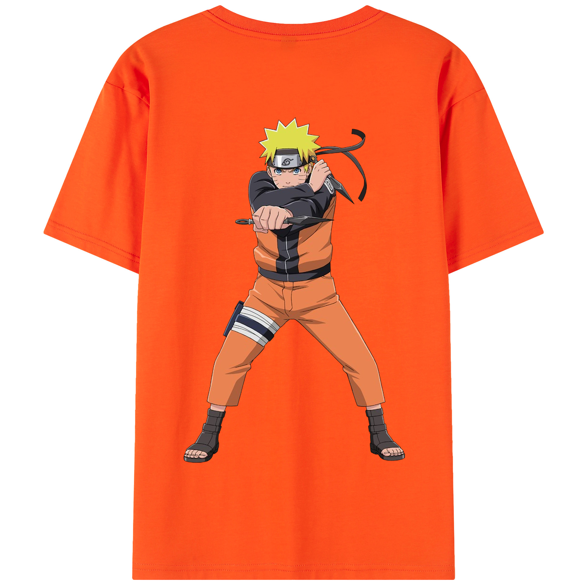 （画像用） NARUTO -ナルト- うずまき ナルト Uzumaki Naruto 綿100％半袖Tシャツ（背面プリント）