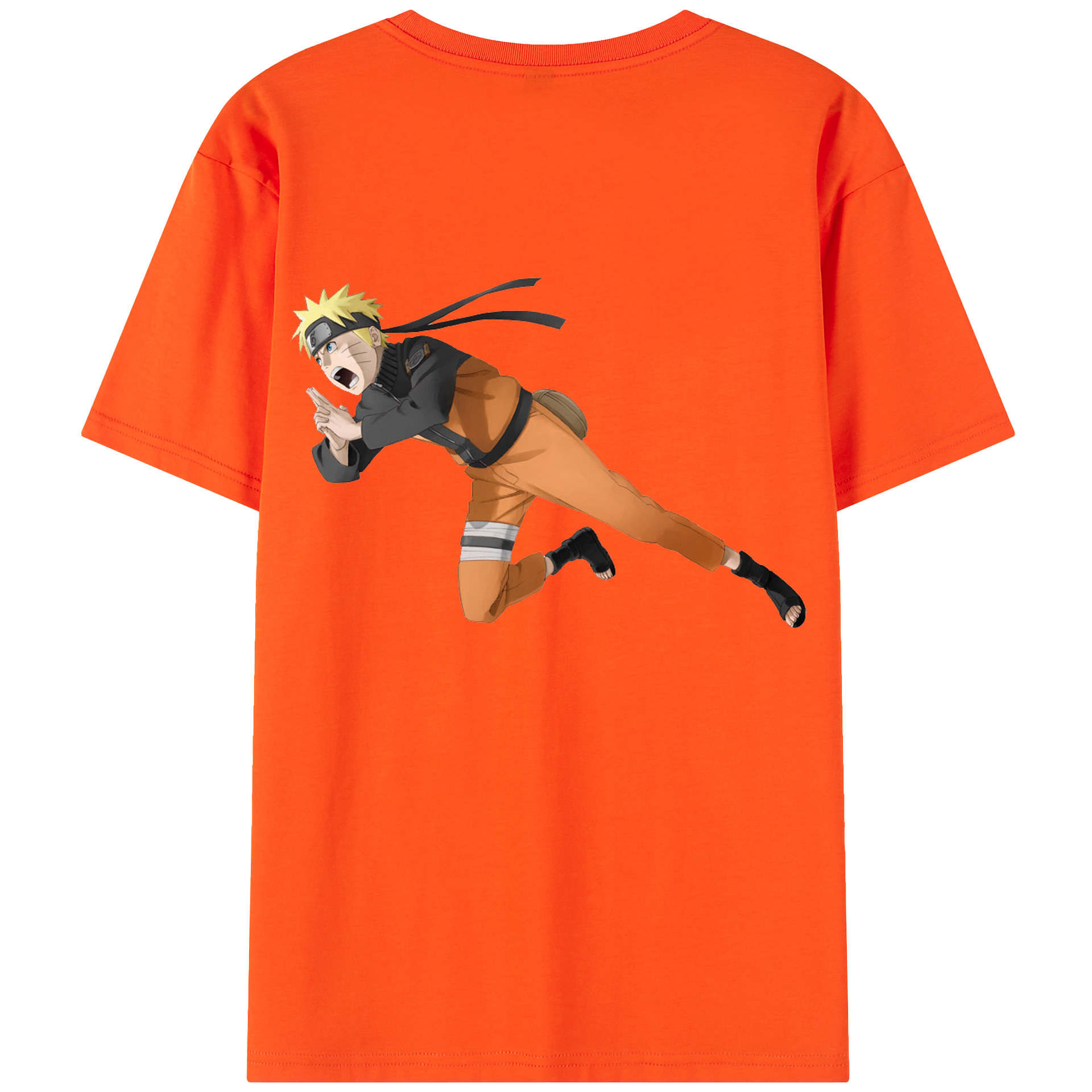 （画像用） NARUTO -ナルト- うずまき ナルト Uzumaki Naruto 綿100％半袖Tシャツ（背面プリント）
