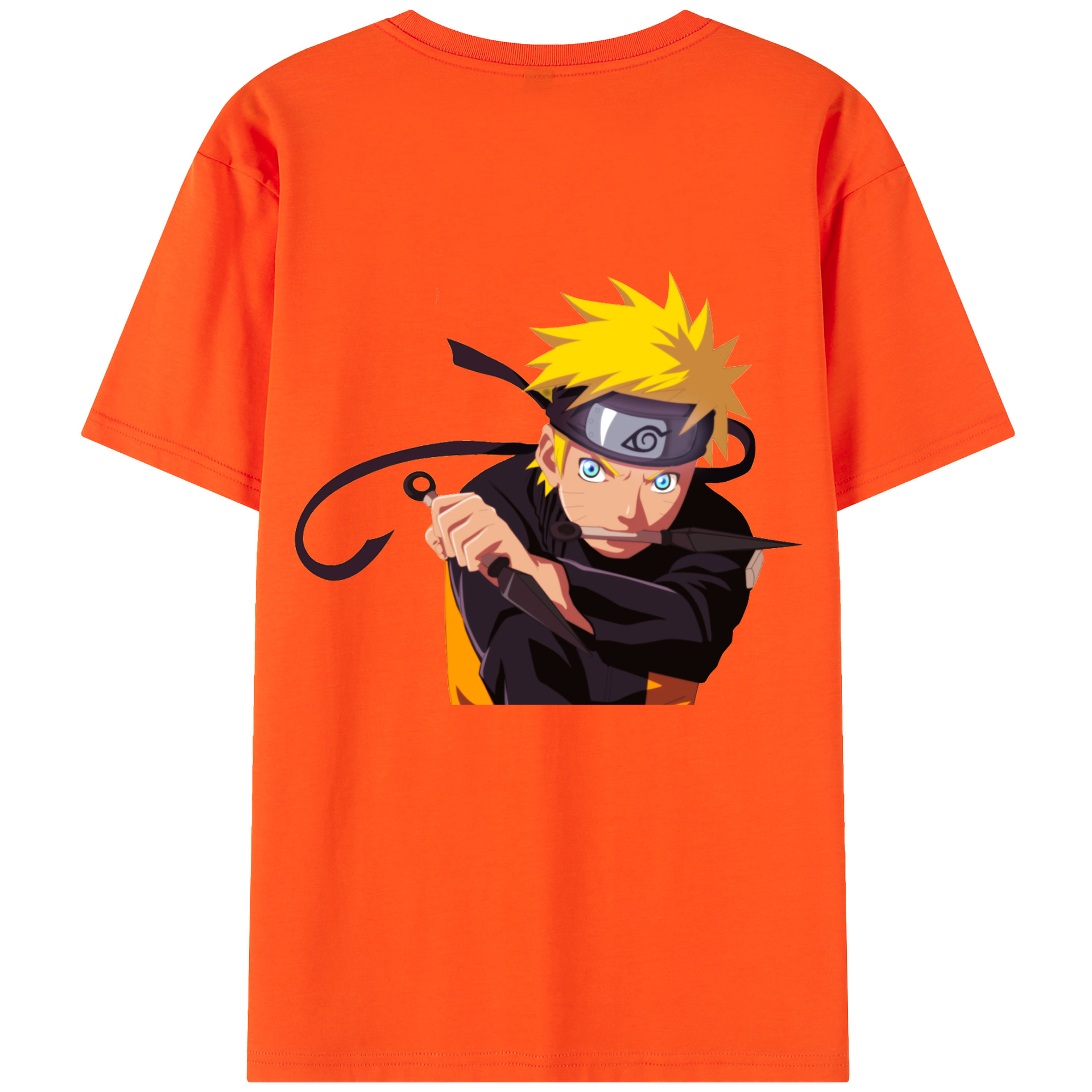 （画像用） NARUTO -ナルト- うずまき ナルト Uzumaki Naruto 綿100％半袖Tシャツ（背面プリント）