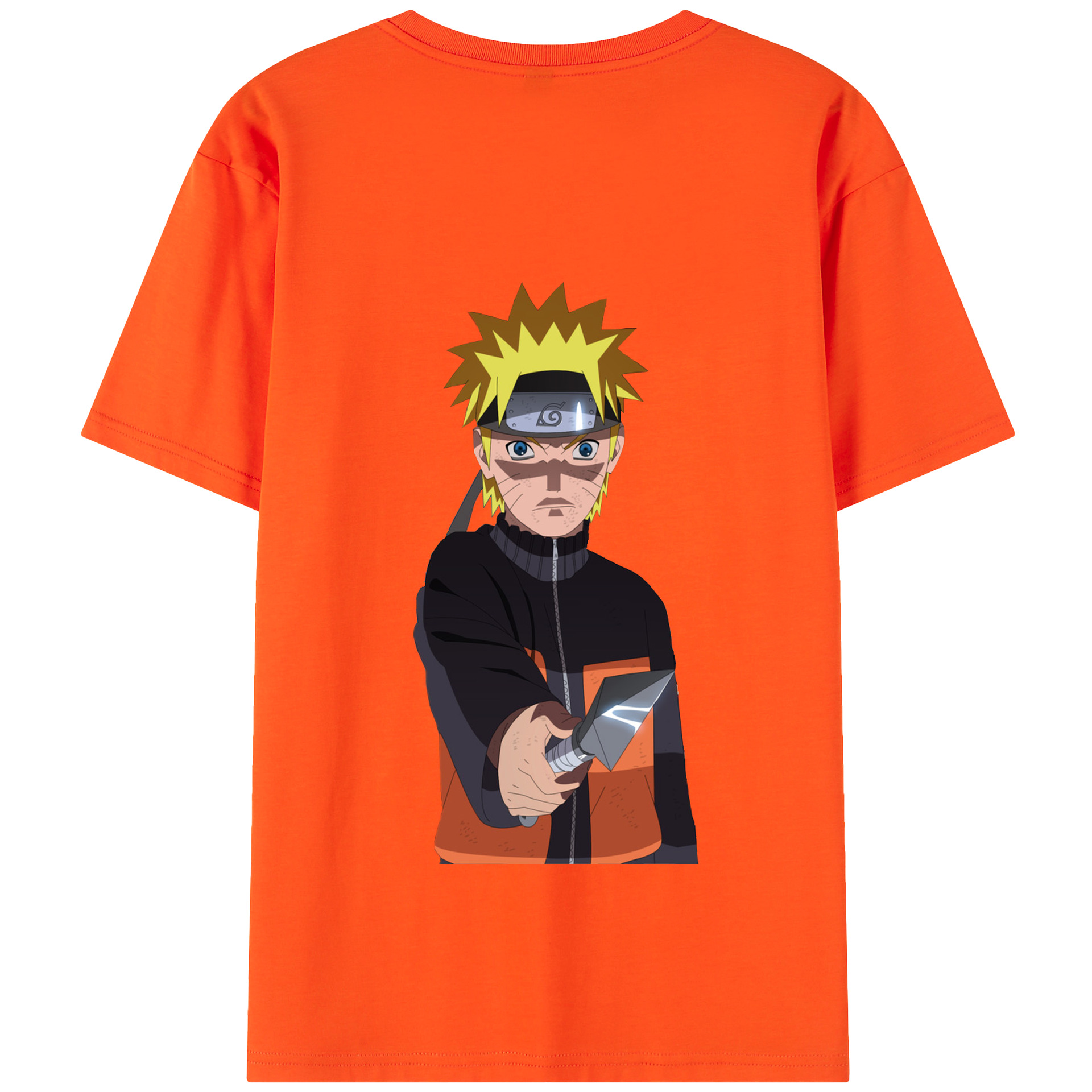 （画像用） NARUTO -ナルト- うずまき ナルト Uzumaki Naruto 綿100％半袖Tシャツ（背面プリント）